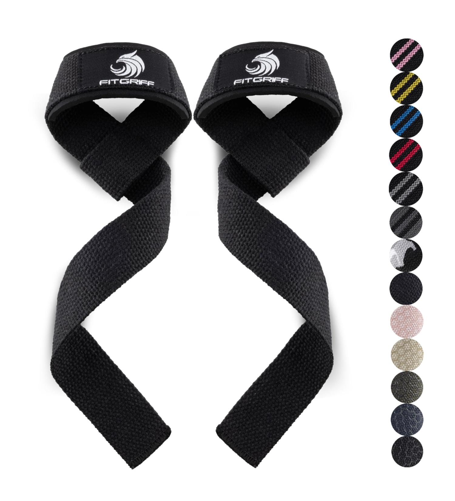 FITTEGE Padded Lifting Straps for Strength Training | Bodybuilding & Fitness Aid | Universal Fit for Men & Women | Black Original - Buy Online on SooperMarket.com