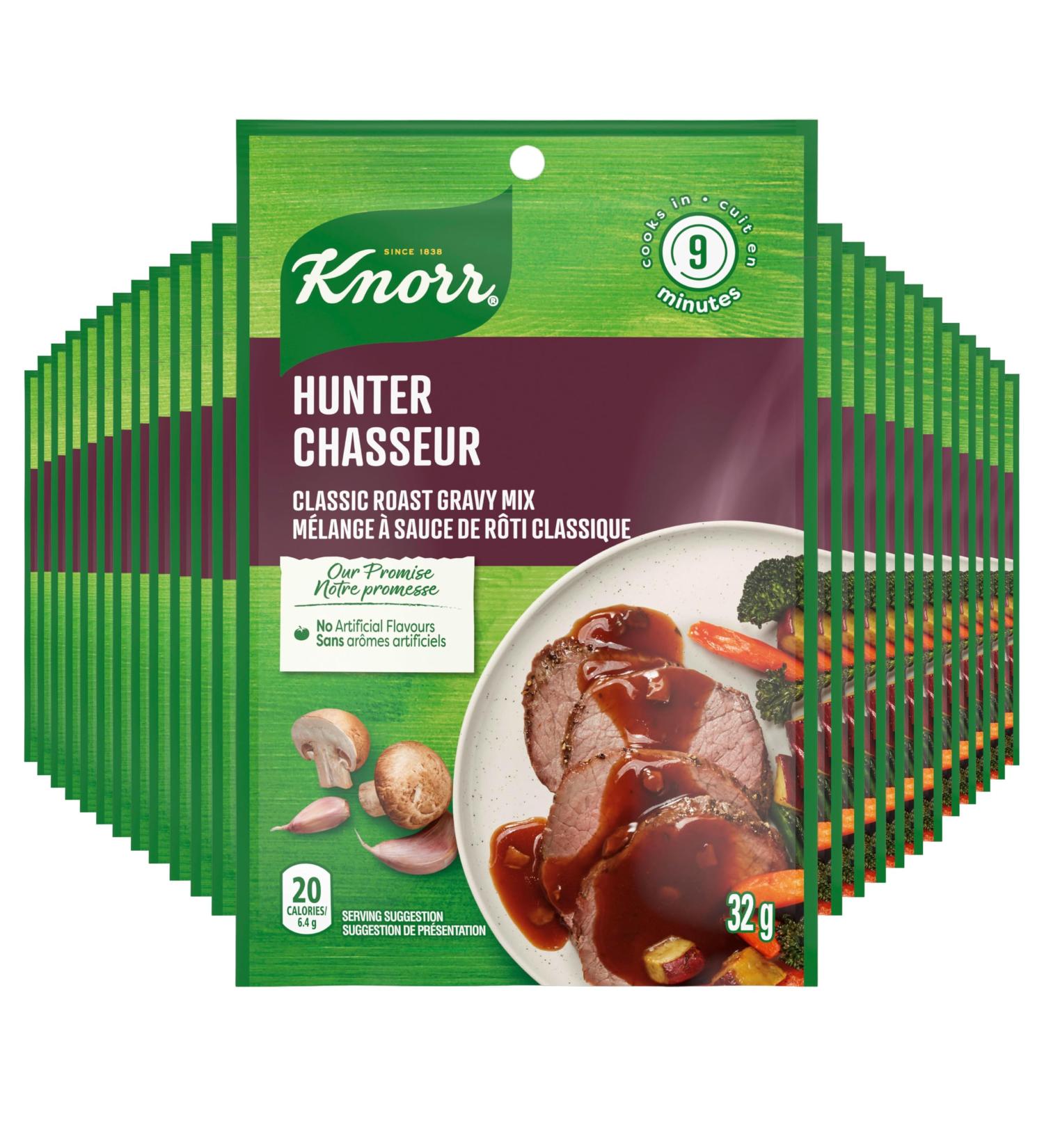 Knorr Classic Roast Gravy Mix perfect sauce to serve over meat and mashed potatoes Hunter no artificial flavours 32 g 24 count - Buy Online on SooperMarket.com