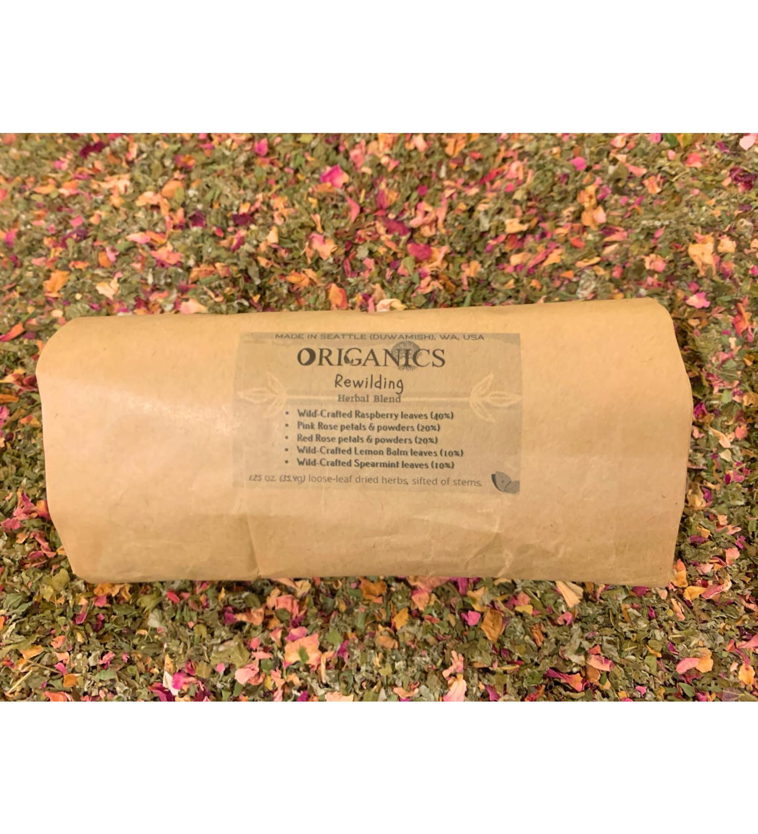 ORIGANICS Rewilding Herbal Blend (1.25oz/35.4g) Loose-Leaf Mints & Roses Sifted Cut Dried & Ground - Buy Online on SooperMarket.com
