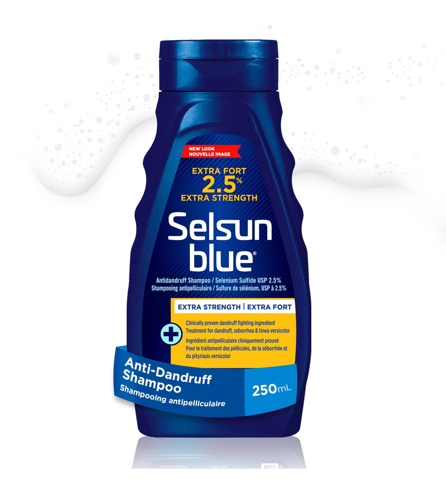 Selsun Blue Anti-Dandruff Shampoo 250mL Dandruff Treatment with 2.5% Extra Strength Selenium Sulfide and Pro-Vitamin B5 Selsun Blue 2.5% 250 ml (Pack of 1) - Buy Online on SooperMarket.com