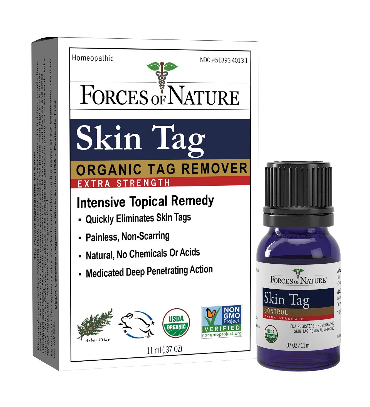Natural Skin Tag Remover - Forces of Nature Extra Strength 11ml | Organic, Non-GMO, Safe & Pain-Free - Buy Online on SooperMarket.com