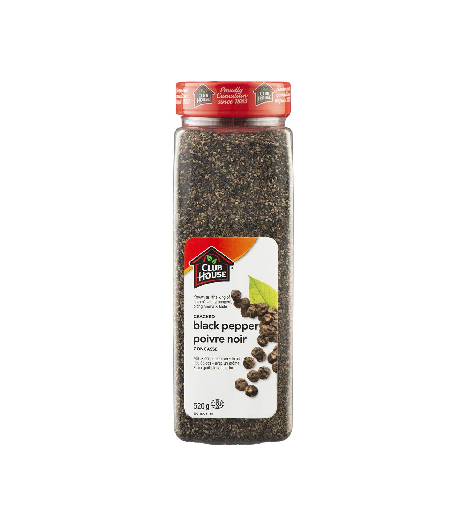 Club House Quality Natural Herbs & Spices Cracked Black Pepper 520g Case Pack Count 12 520 g (Pack of 1) - Buy Online on SooperMarket.com