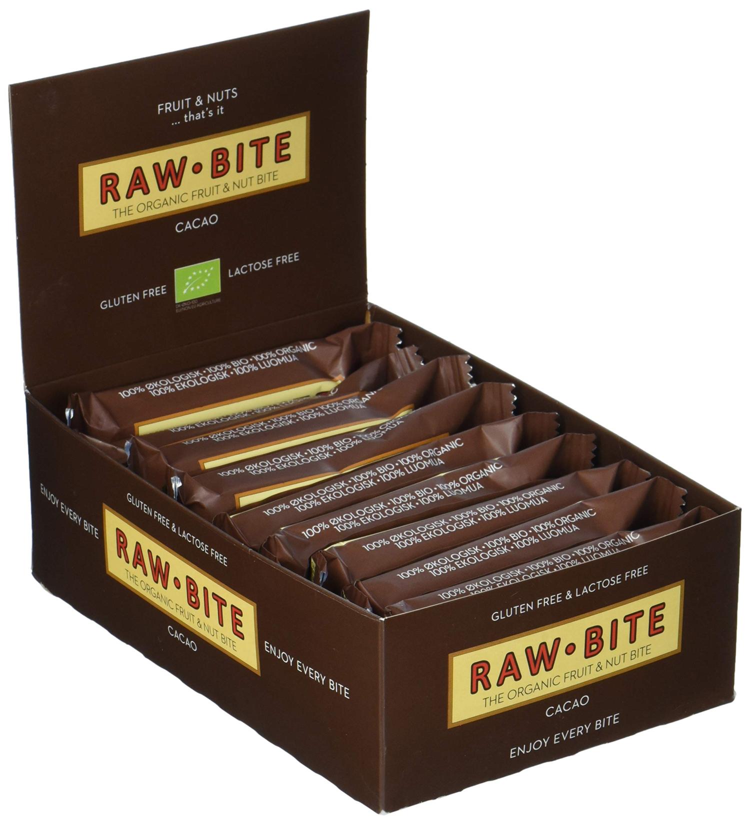 Buy Raw Bite Raw Food Bars Cacao Pack of 12 (50g each) | Healthy Snack | International Shipping - Buy Online on SooperMarket.com