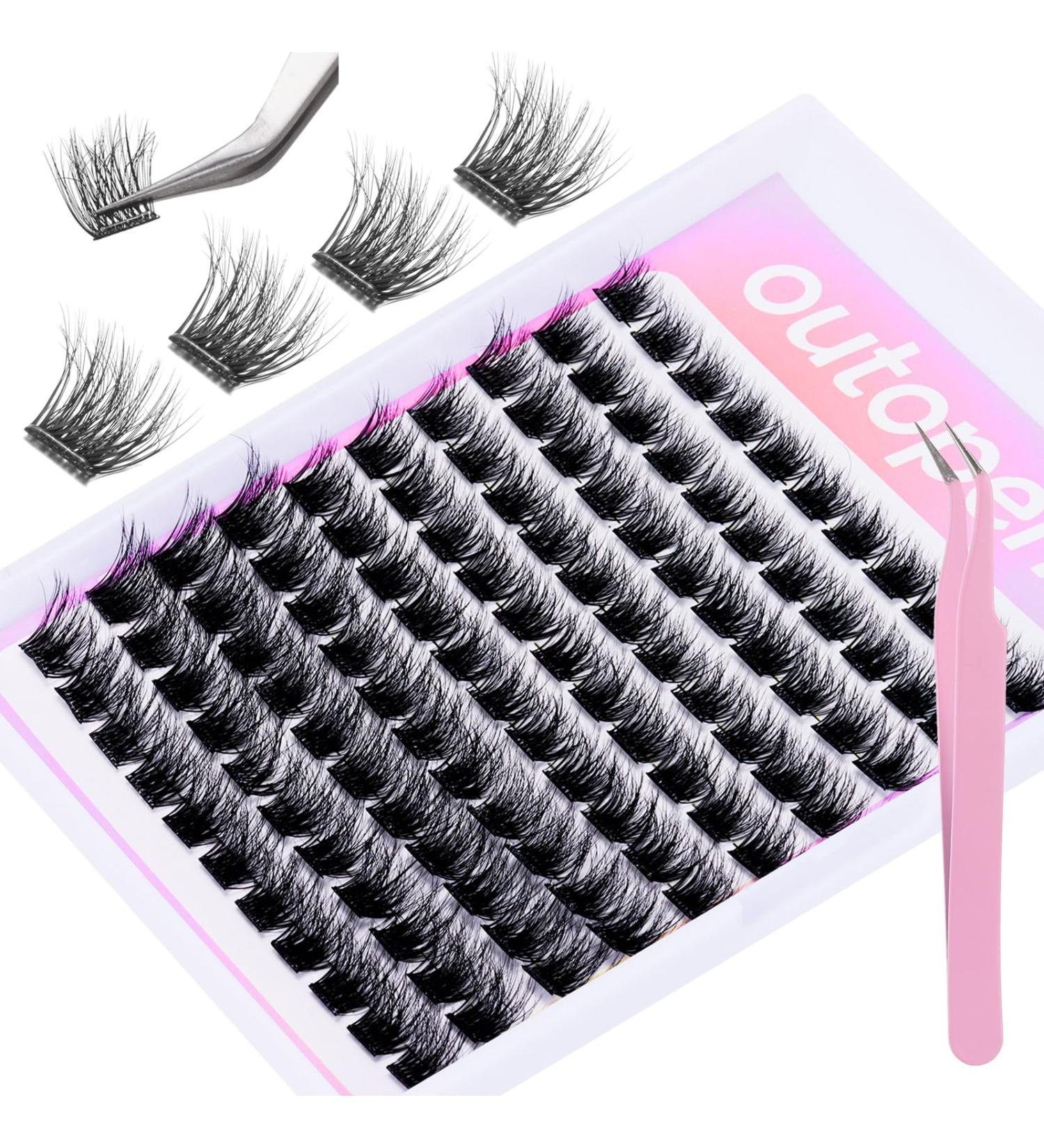 Self-Adhesive Lash Clusters Kit - 9-13mm No Glue Needed Individual False Eyelash Extensions | Wispy Reusable Soft Band | Beginner-Friendly DIY Beauty Solution - Buy Online on SooperMarket.com
