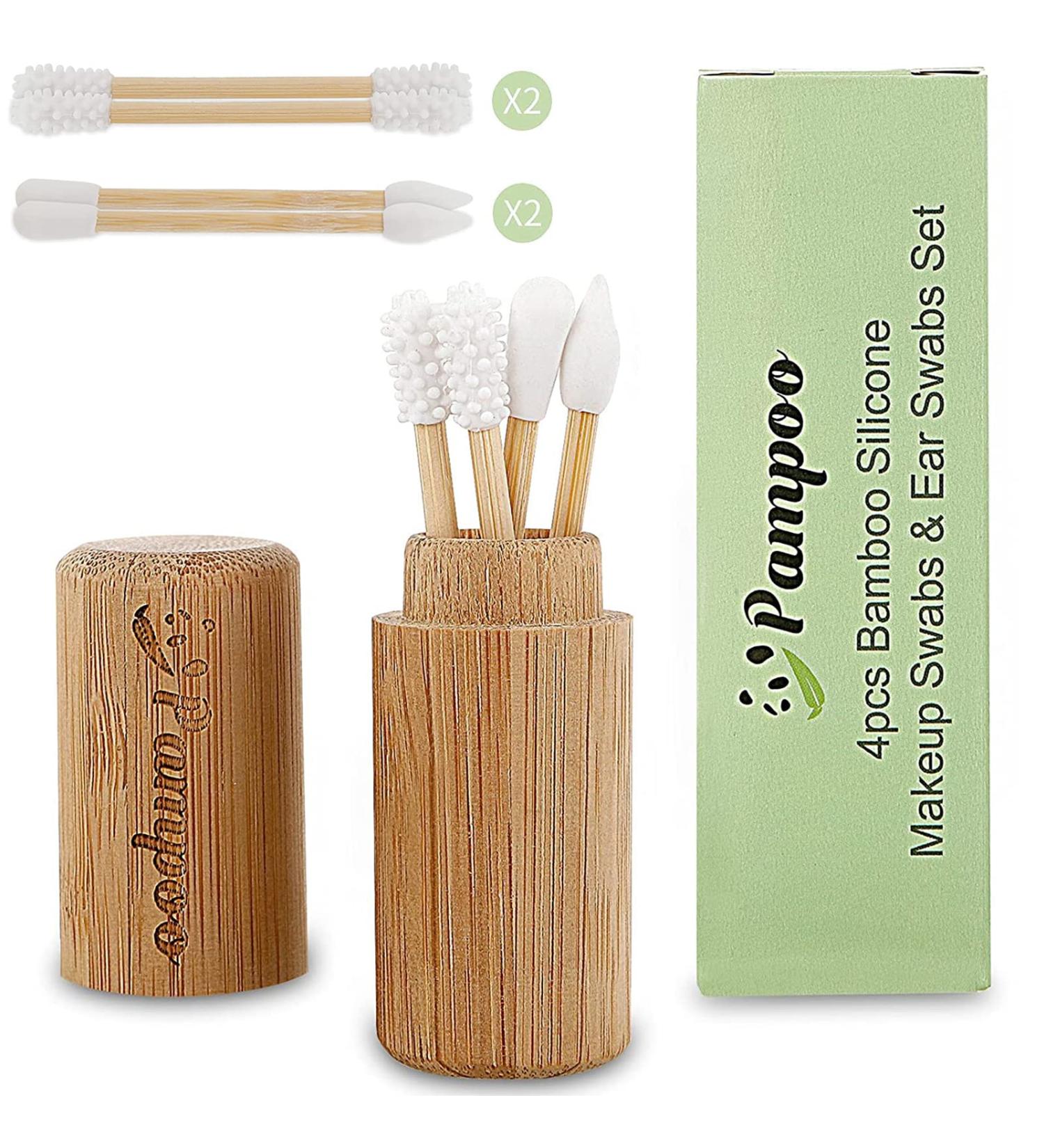 Reusable Bamboo Qtips Set with Carrying Case - Eco-Friendly, Plastic-Free, Zero Waste Packaging - Buy Online on SooperMarket.com