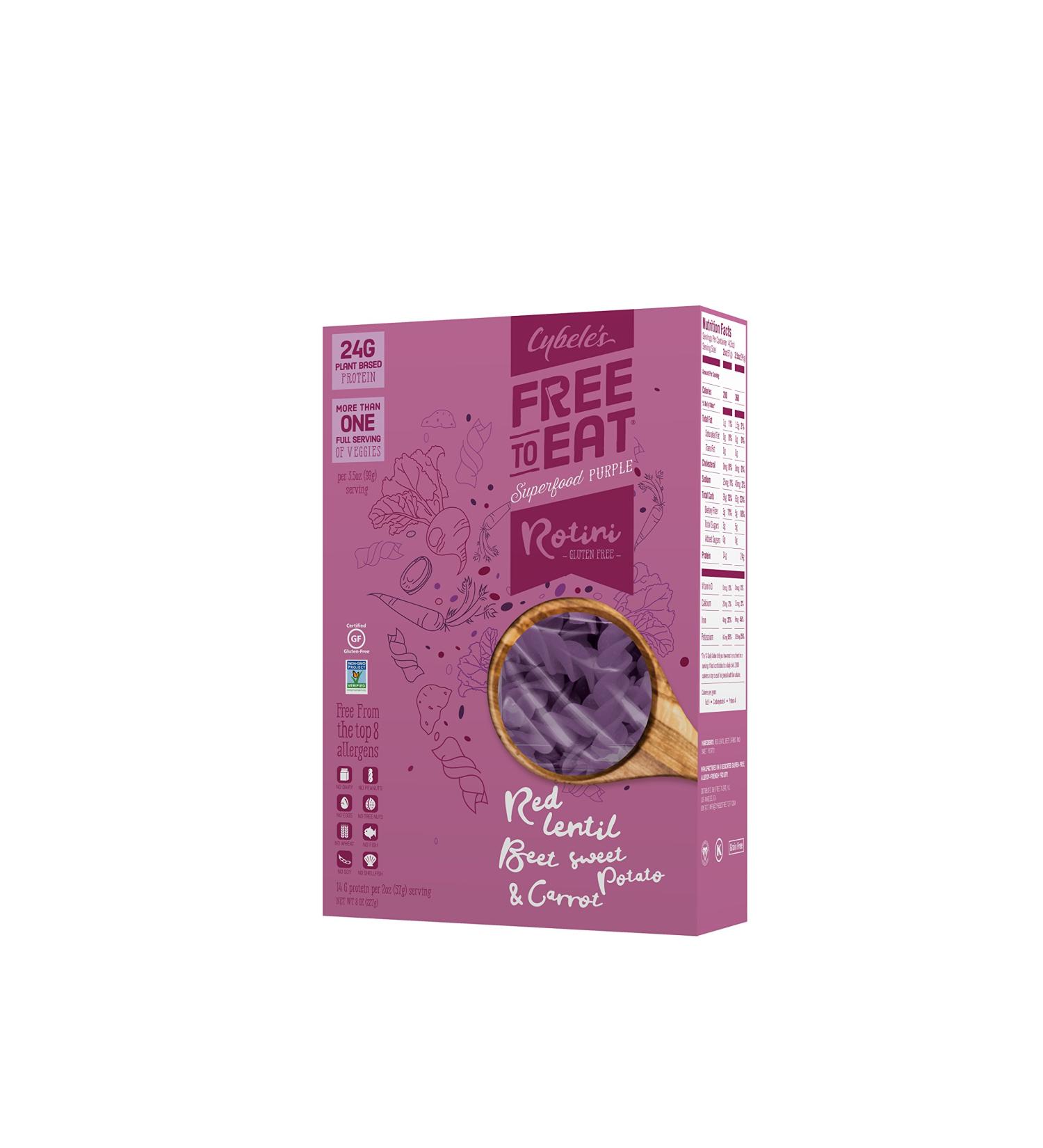 Cybele's Superfood Purple Rotini Pasta | Gluten-Free, Grain-Free, Dairy-Free, Nut-Free, Soy-Free, Non-GMO, Vegan | 8oz Box (Pack of 6) - Buy Online on SooperMarket.com