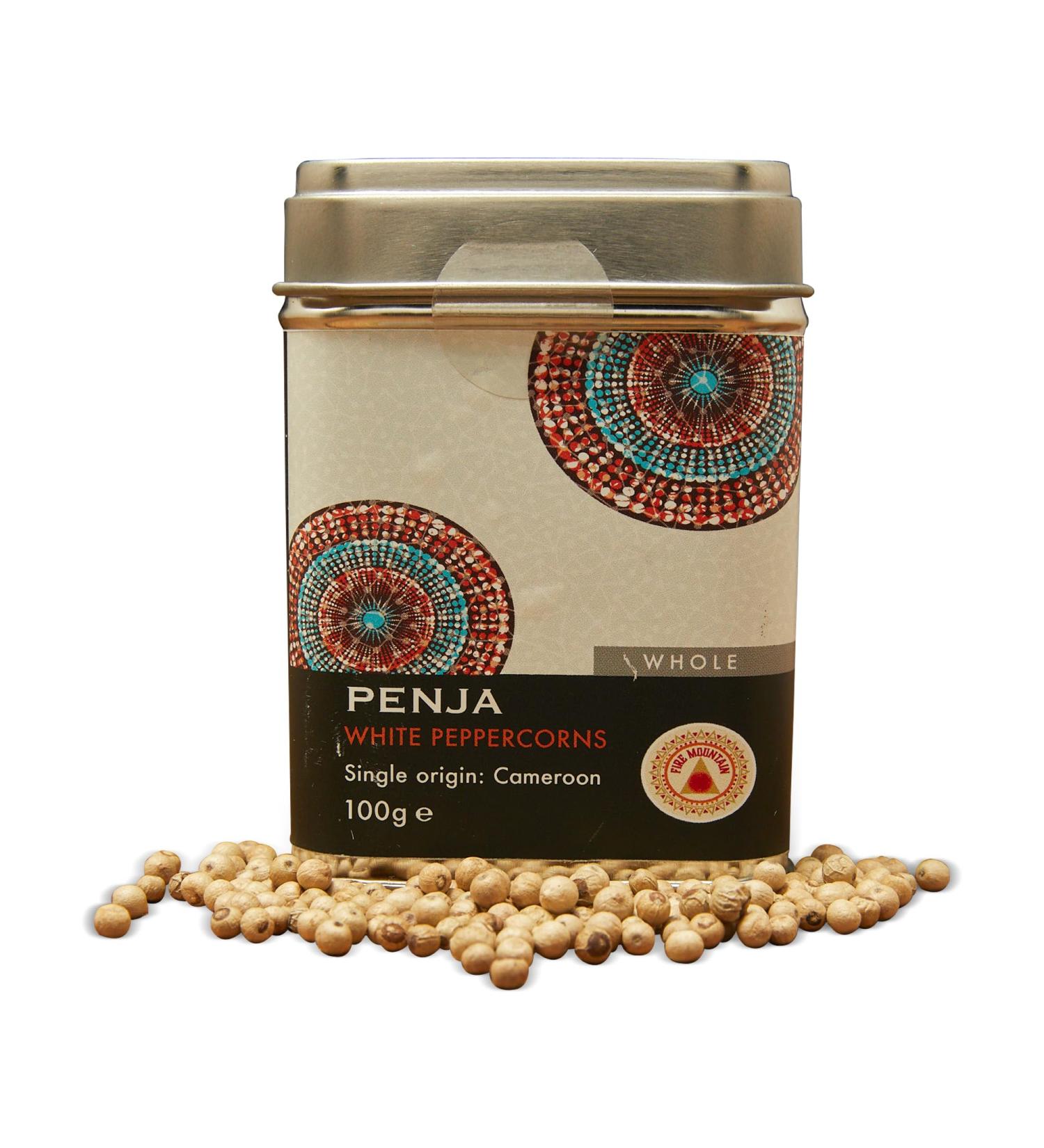 Fire Mountain White Penja Pepper 100g - 100% Natural Peppercorn Berries from Cameroon's Penja Valley - Buy Online on SooperMarket.com