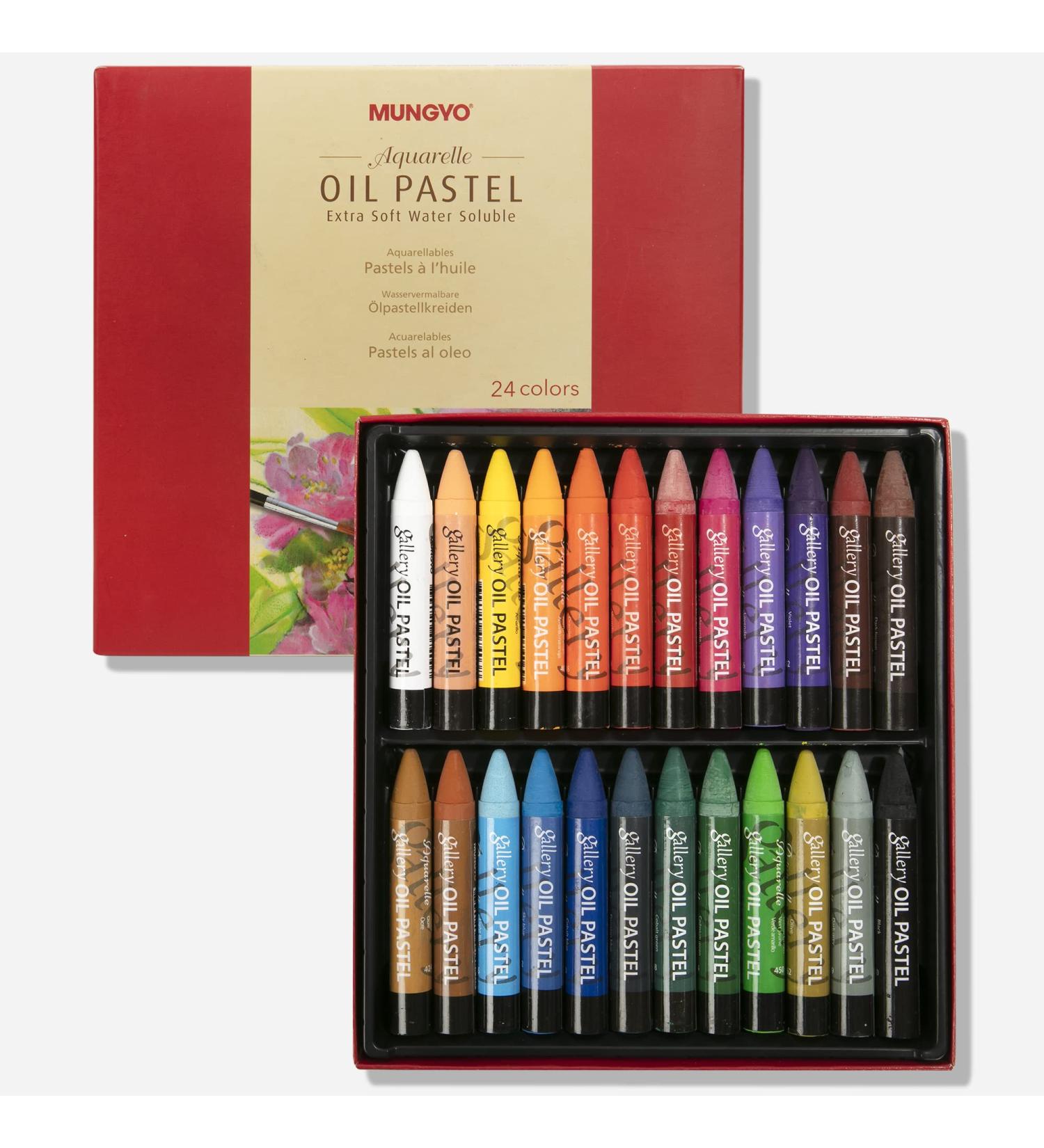 Mungyo 24-Piece Water-Soluble Oil Pastel Set - Assorted Colors - Buy Online on SooperMarket.com