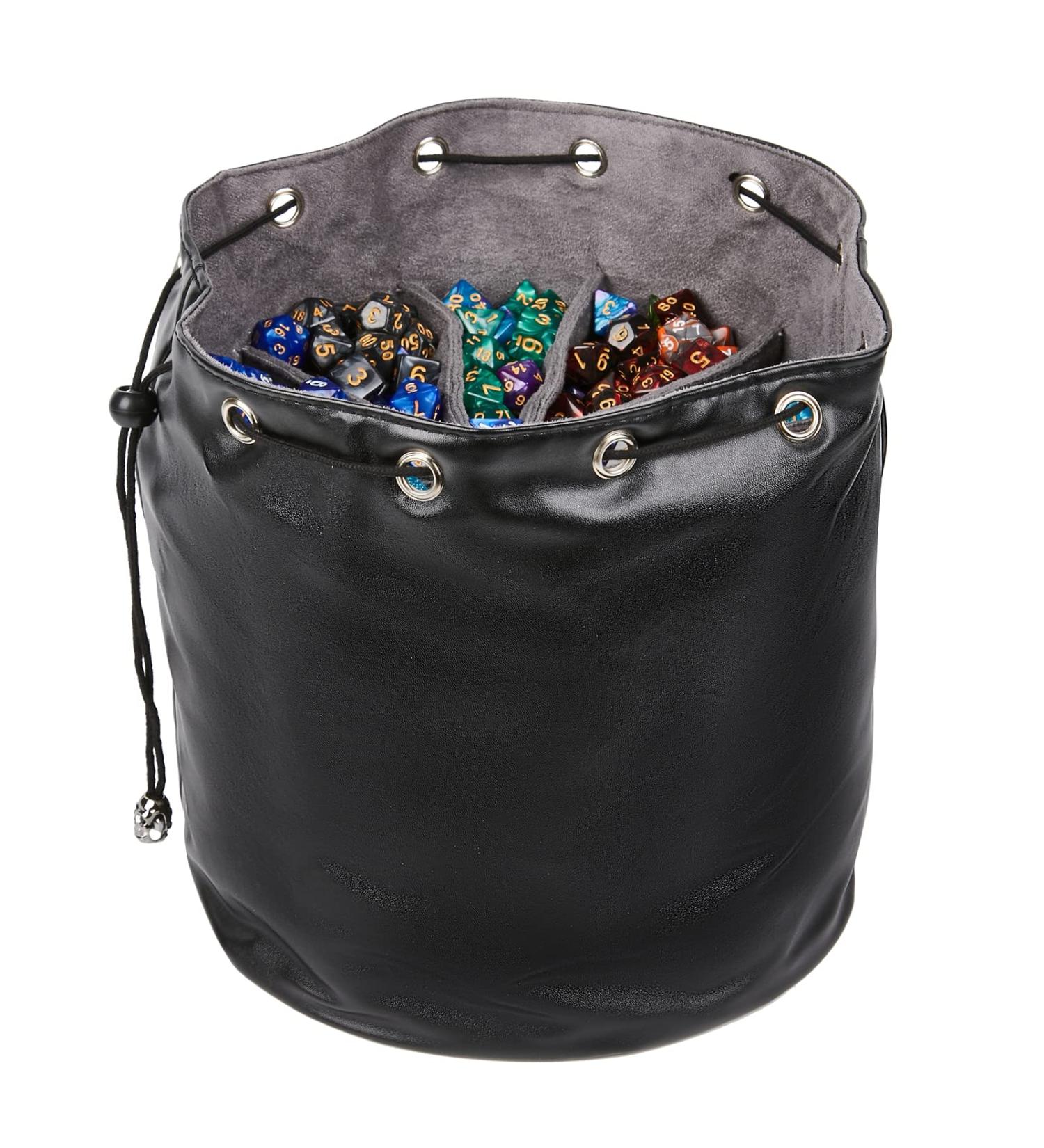 PUGED Large Dragon Leather Drawstring Dice Bag for RPG MTG Games - Black - Buy Online on SooperMarket.com