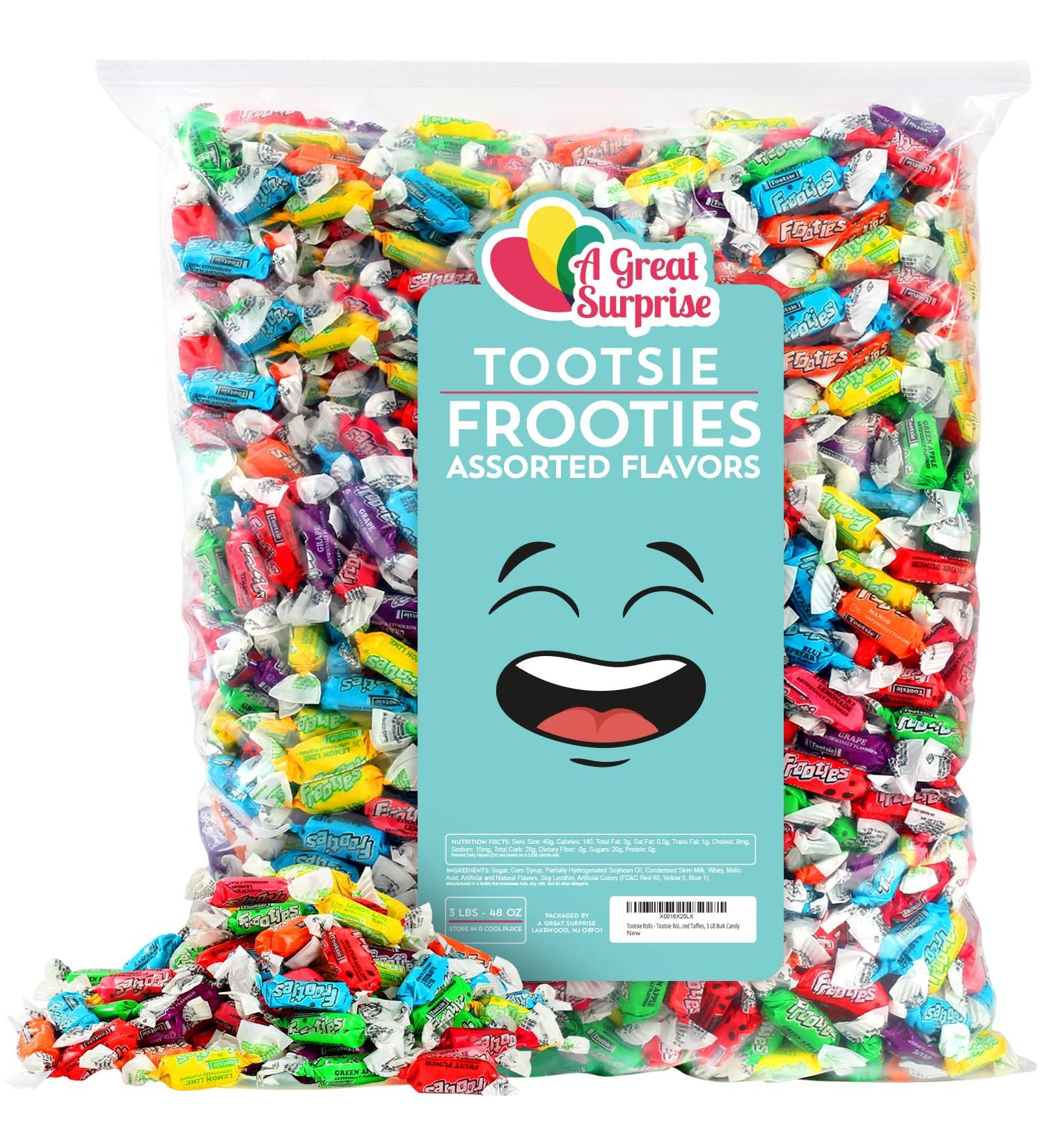 Tootsie Frooties Assorted Flavored Taffies 3 LB Bulk Candy - Tootsie Roll Fruit Chews - Buy Online on SooperMarket.com