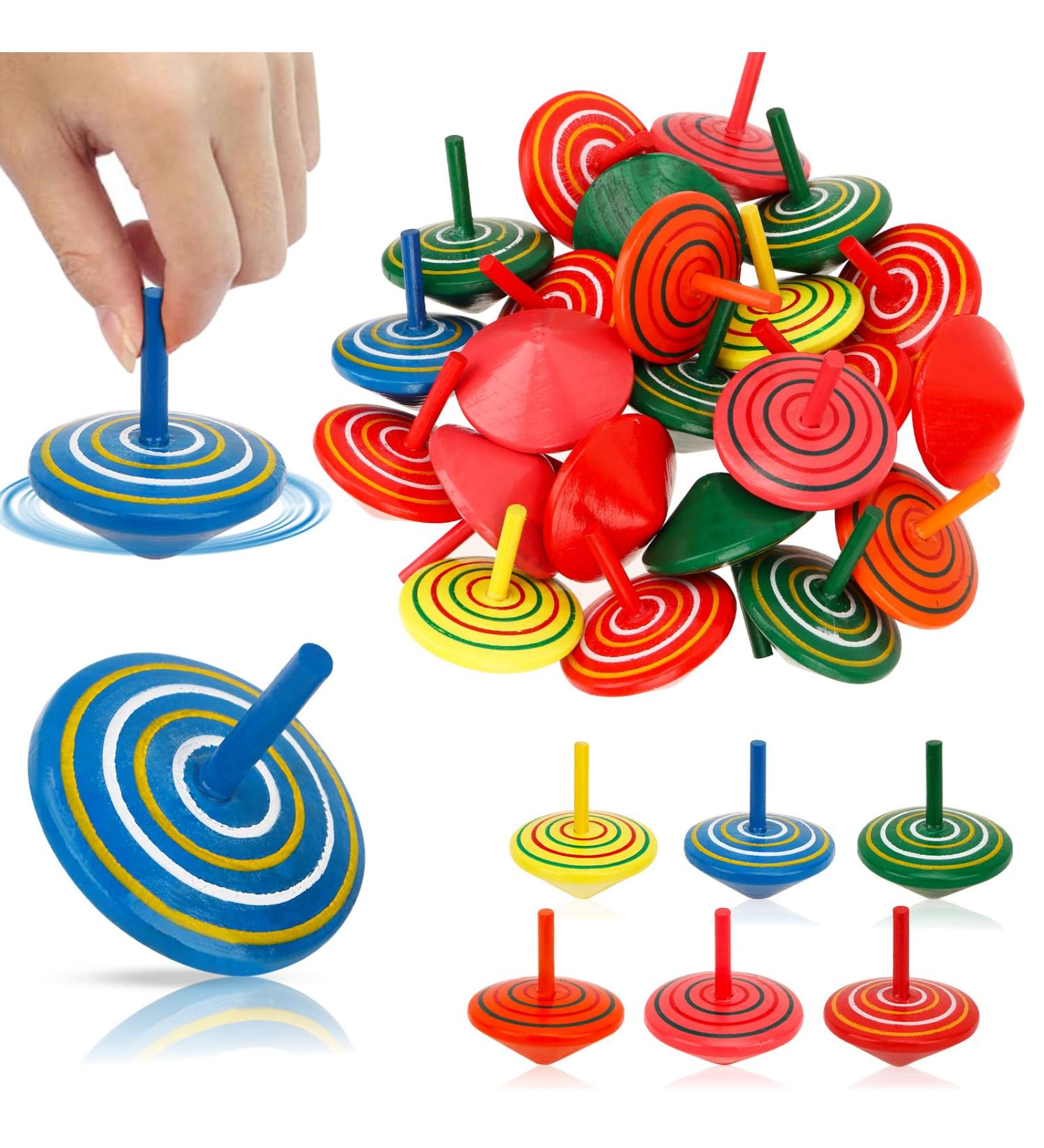 30 Colorful Wooden Circle Toys for Kids | Party Bag Fillers & Birthday Gifts - Buy Online on SooperMarket.com