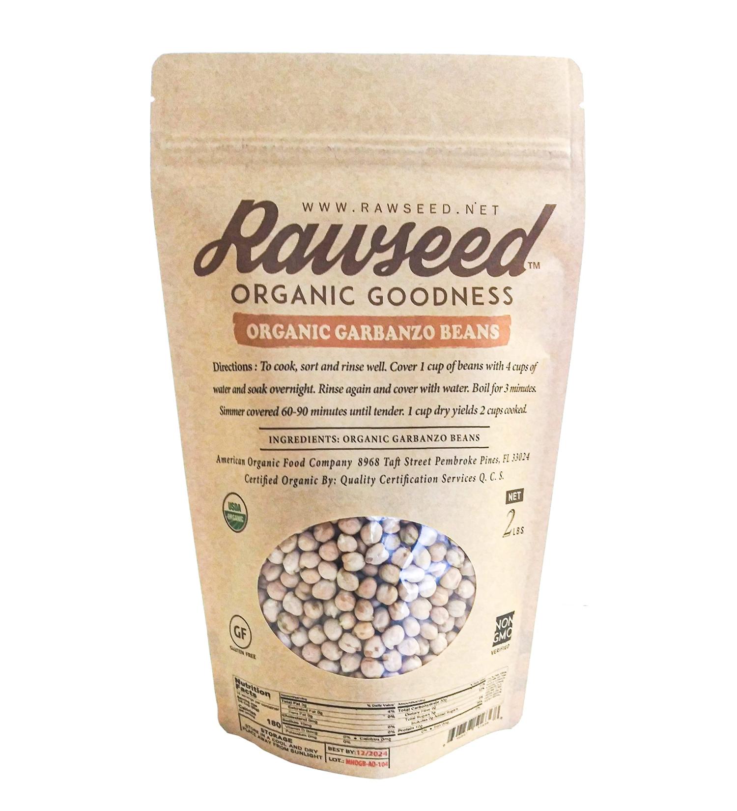 Rawseed Organic Garbanzo Beans (Chickpeas) (2lbs)