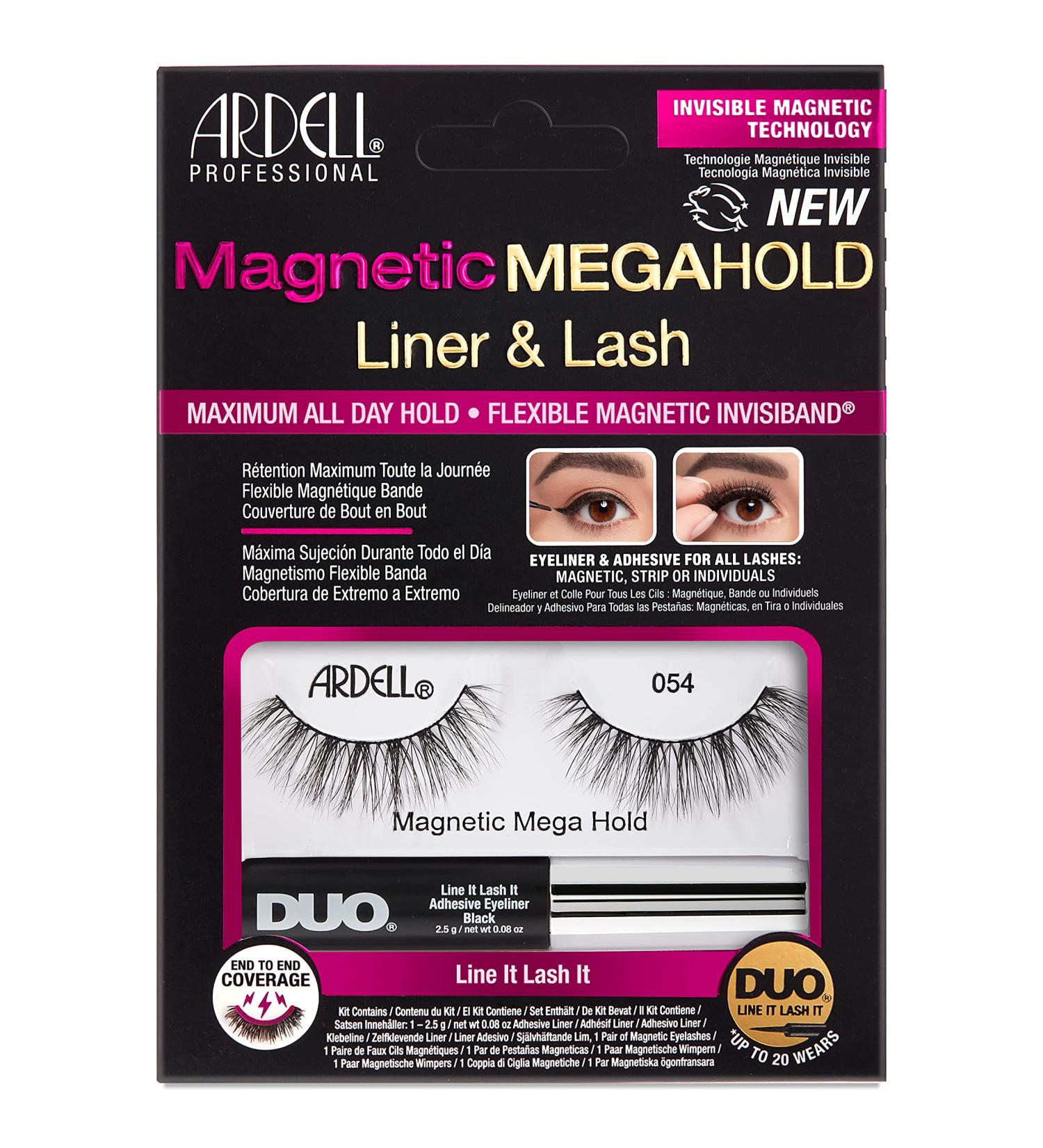 Ardell Magnetic MegaHold Liquid Liner & Lash 054 - Long Lasting Magnetic Lashes - 1 Pair - Buy Online on SooperMarket.com