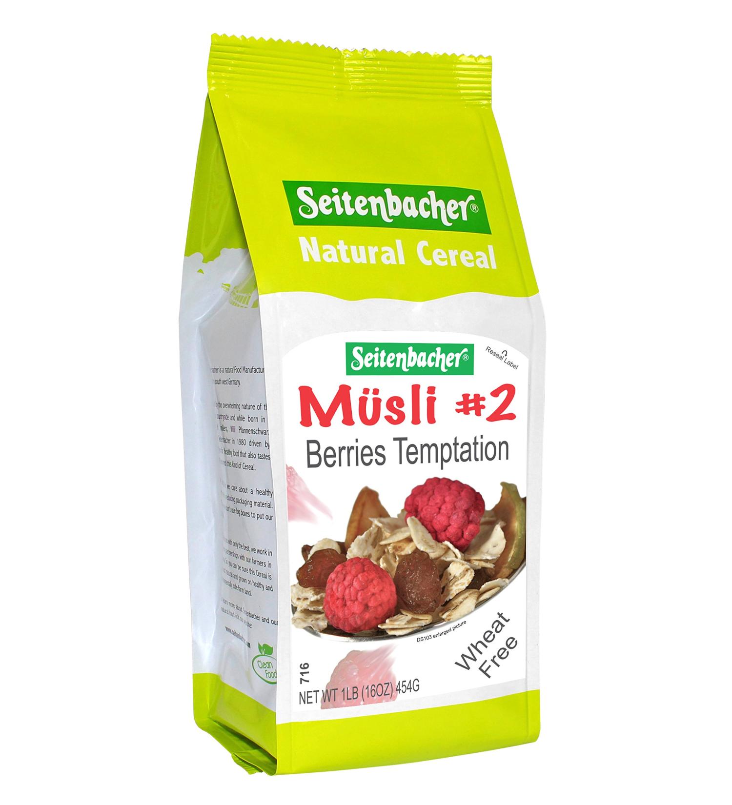 Seitenbacher All Natural Cereal #2 Musli Berries Temptation -- 1 lb - 2 pc