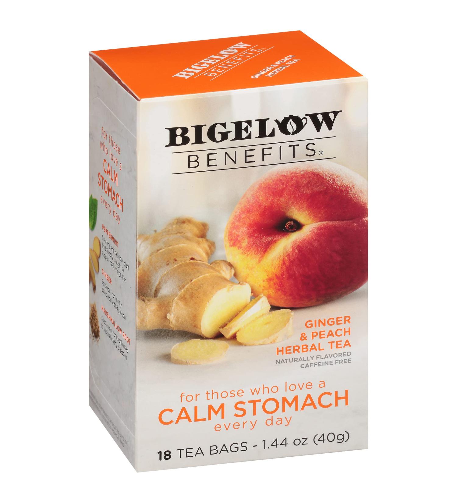 Bigelow Tea Ginger & Peach 18 ct - Delicious Blend of Ginger and Peach Flavors - Buy Online on SooperMarket.com