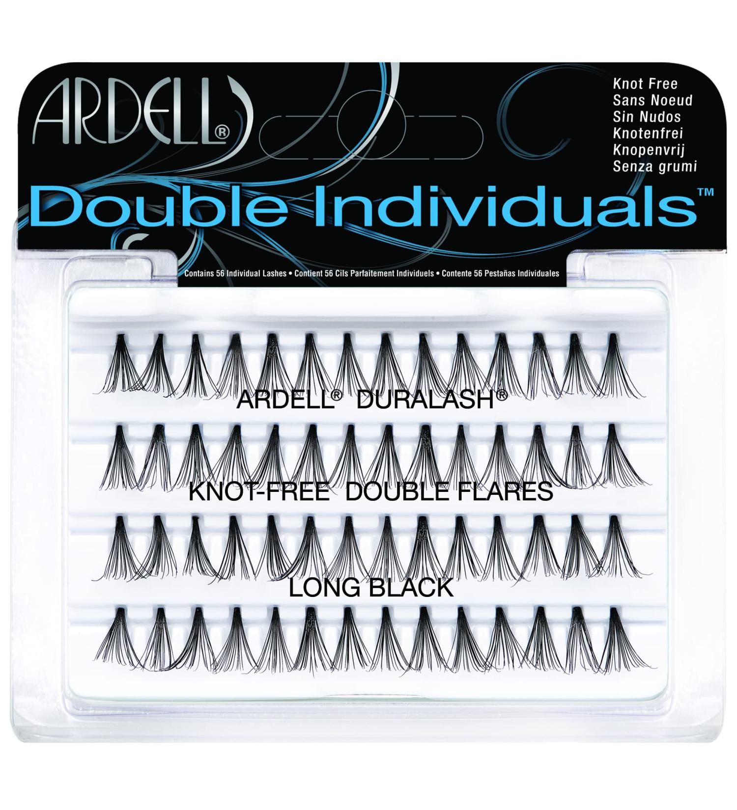 Ardell Double Individuals Long Black Eyelashes (Knot Free) - 56 Reusable Single Lashes | Natural Real Hair - Buy Online on SooperMarket.com
