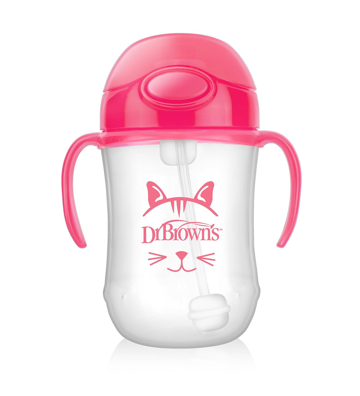 Dr. Brown's Pink Critters Sippy Cup with Straw - 9oz - 6m - Buy Online on SooperMarket.com