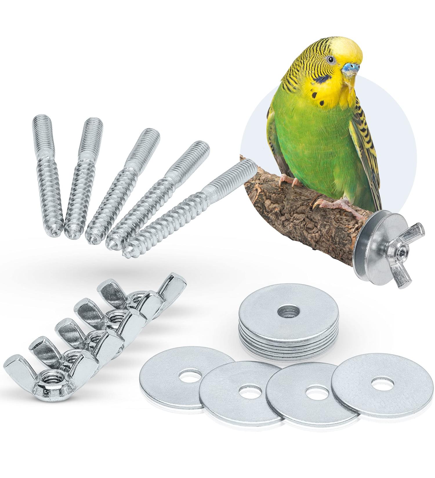 5 Pack Galvanized Steel Screws for DIY Bird Toys & Cage Attachments - Perfect for Tinkerers - Buy Online on SooperMarket.com
