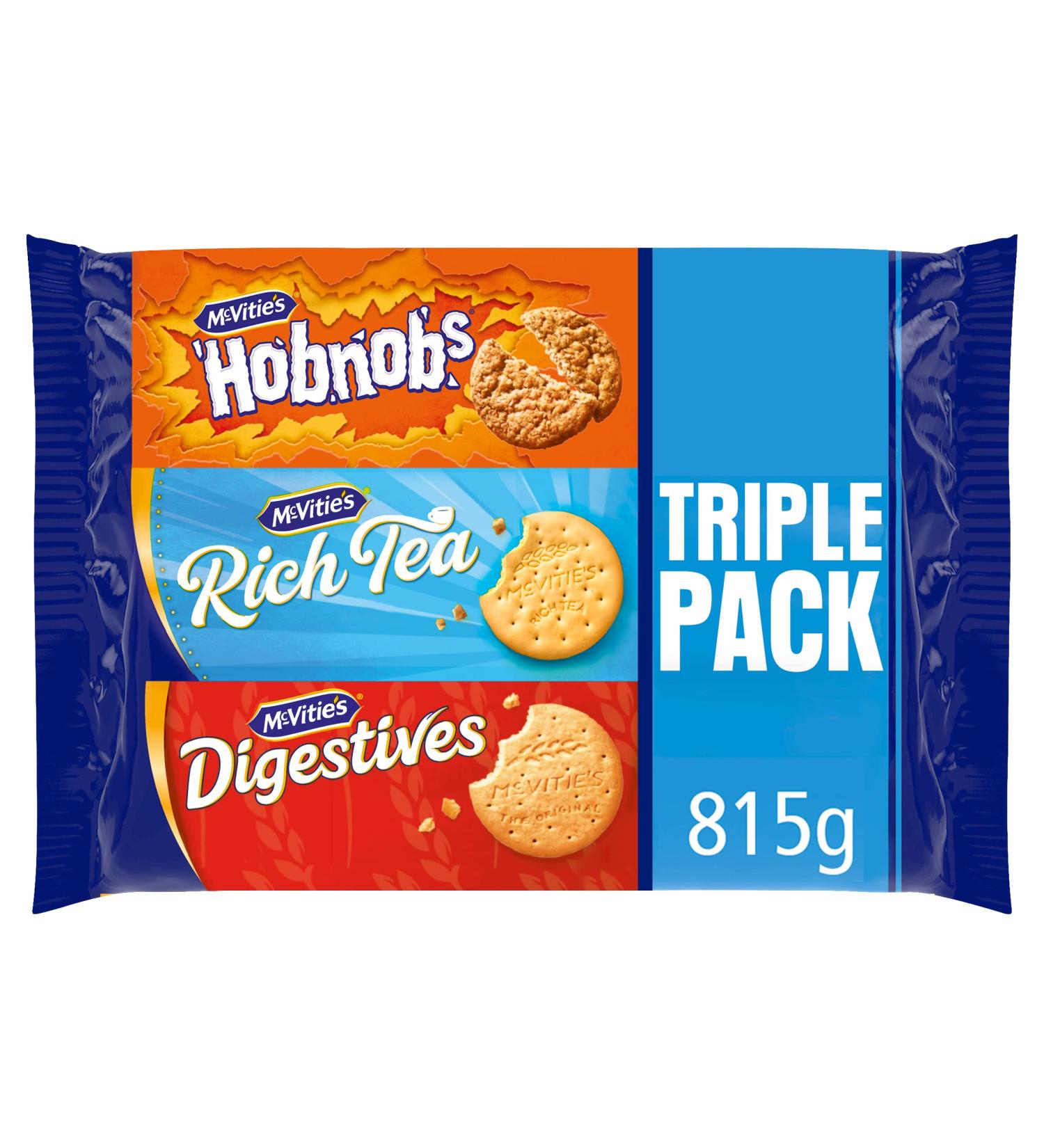 McVitie's Selection Triple Pack - Original Digestives & Rich Tea & HobNobs Biscuits - 815 g - Buy Online on SooperMarket.com