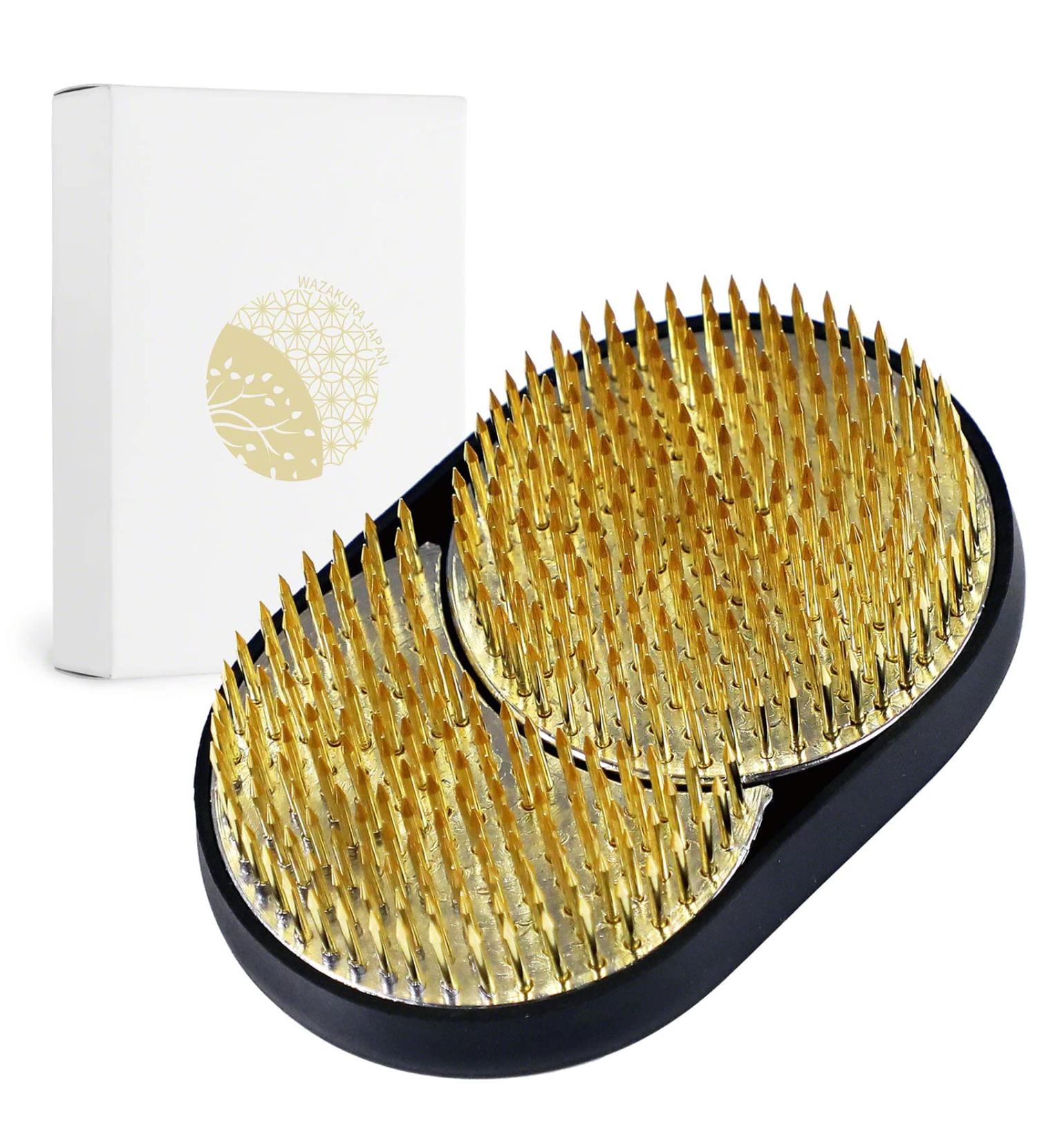 Wazakura Sun & Moon Ikebana Kenzan: Japanese Flower Holder - Made in Japan, Brass - 3-3/4x2-1/4 (93x59mm) - Buy Online on SooperMarket.com