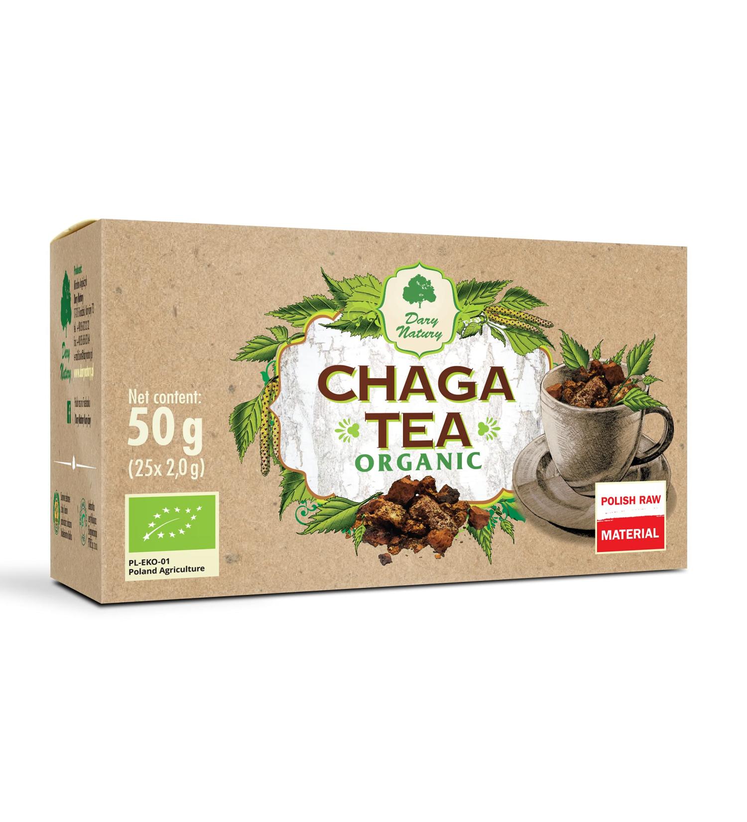 Organic Herbal Tea Chaga Mushroom 25 x 2g tea bags Piptoporus Betulinuus Inonotus Obliguus - Buy Online on SooperMarket.com