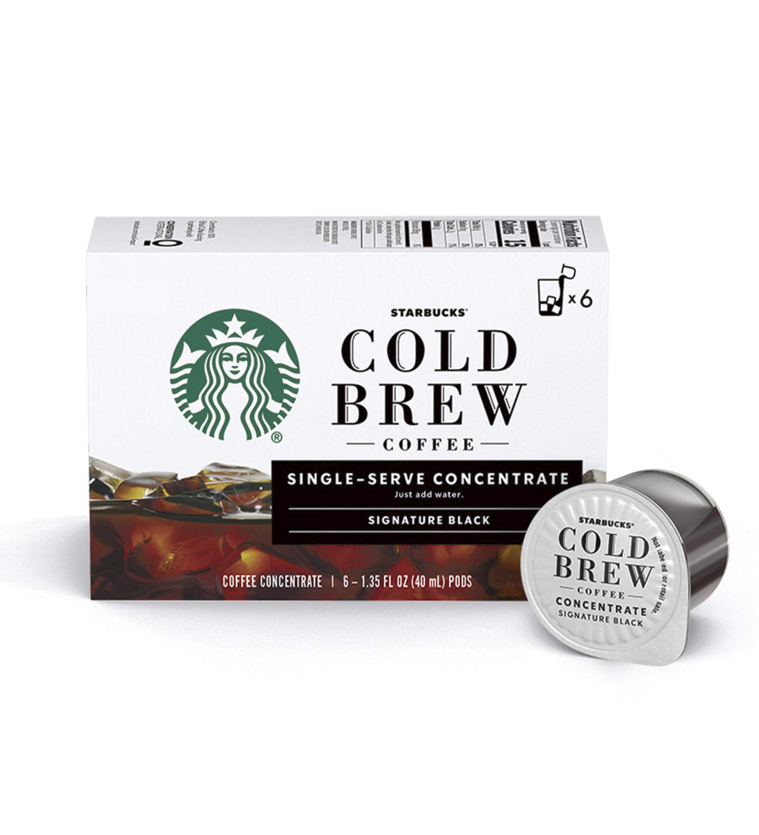 Starbucks Cold Brew Coffee Pods | Signature Black | 36 Single-Serve Concentrate Capsules | Pack of 6 - Buy Online on SooperMarket.com