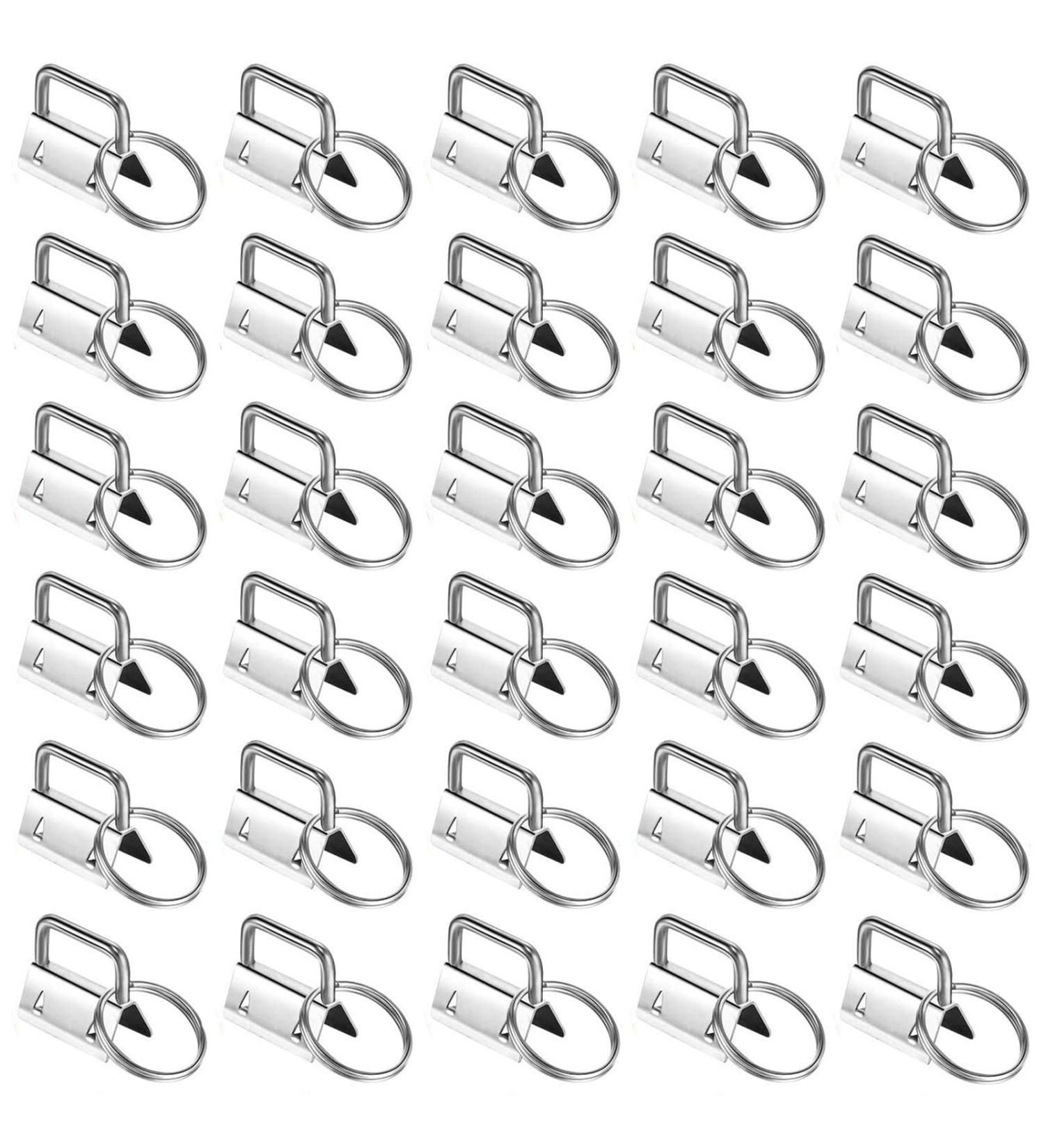 Qovydx 45Pcs 1 Inch Silver Wristlet Key Fob Hardware Set with Split Rings - Ideal for Keychains and Lanyards - Buy Online on SooperMarket.com