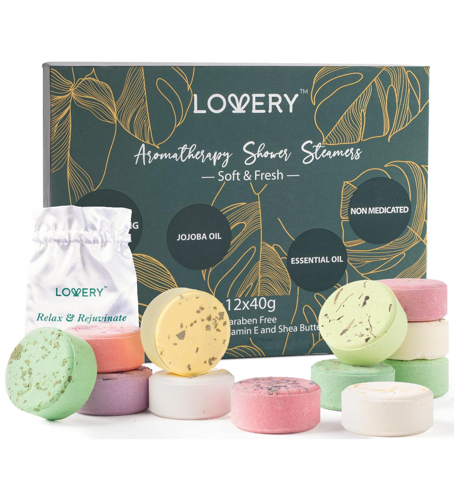 12 Shower Steamers for Women | Aromatherapy Shower Bombs for Self Care | Stress Relief and Relaxation Gift Set - Buy Online on SooperMarket.com
