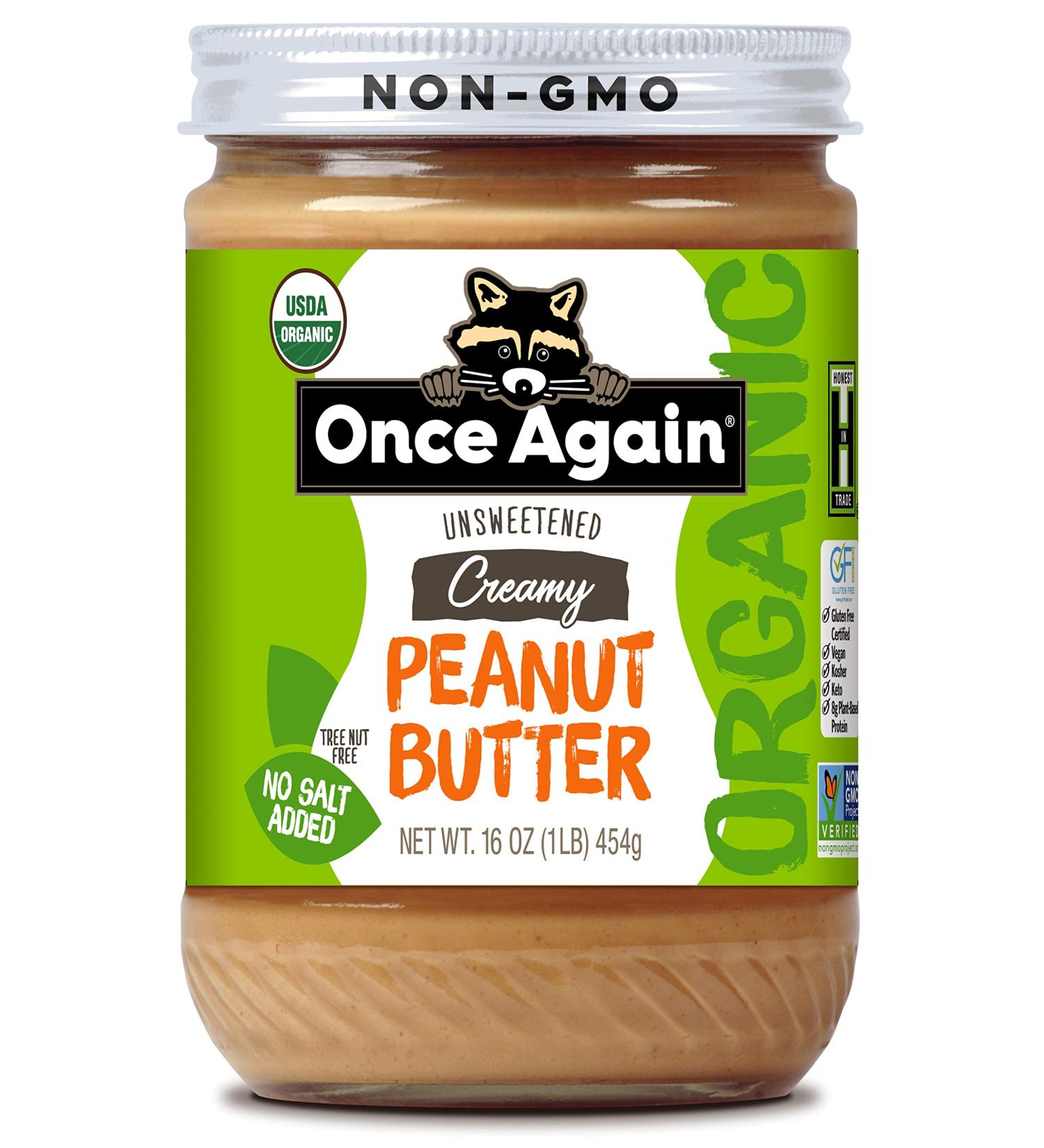 Once Again Organic Creamy Peanut Butter - Salt Free & Unsweetened - 16 oz - Buy Online on SooperMarket.com