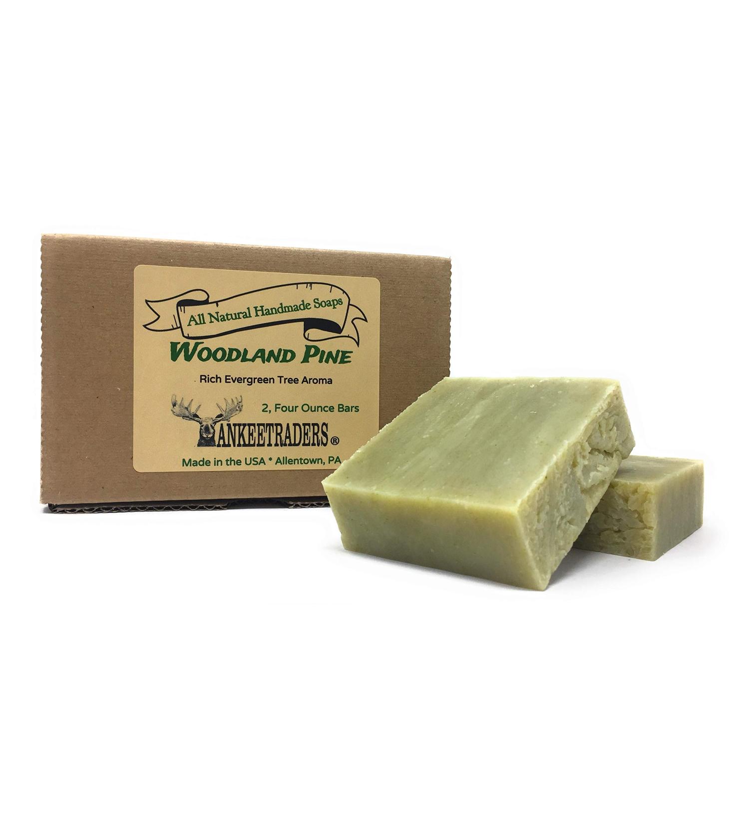 YANKEETRADERS Woodland Pine Soap - Handmade All Natural Vegan / 2 Bars