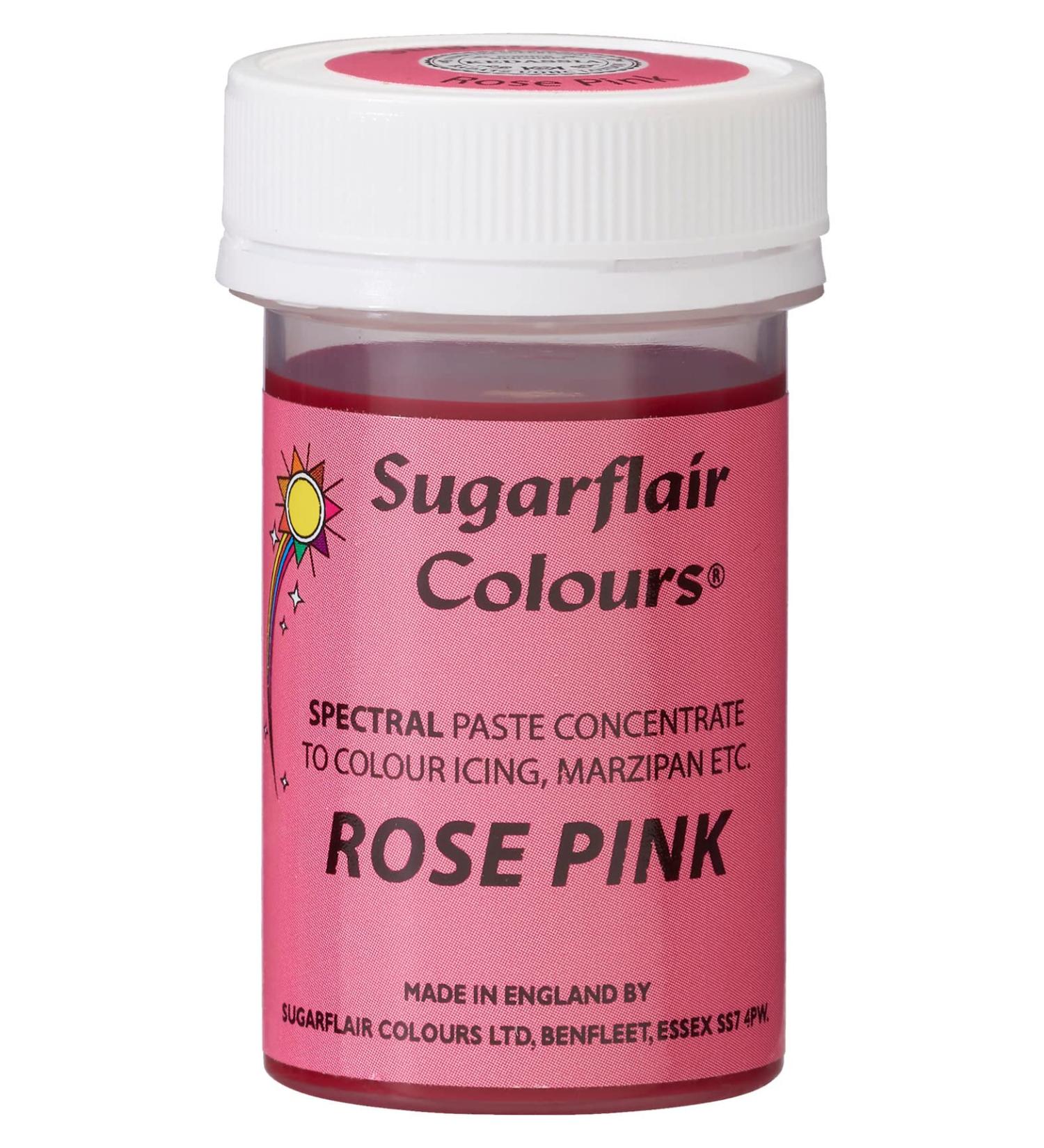 Sugarflair Rose Pink Spectral Food Colouring Paste Highly Concentrated for Use with Sugar Pastes Buttercream Royal Icing or Cake Mix Vibrant Colour Dye - 25g