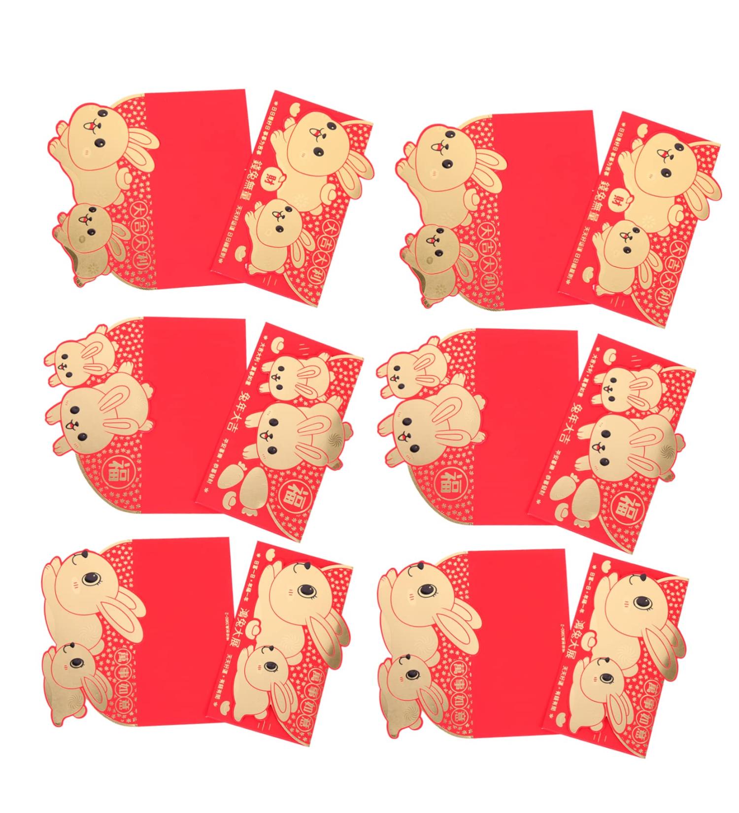ABOOFAN 36 Pcs Year of The Rabbit Lucky Packet Bunny Hong Bao 2023 New Year Envelopes Lunar Hong Bao 2023 Year Red Packet Money Gift Cartoon Red Packets Design Paper Chinese Style - Buy Online on SooperMarket.com