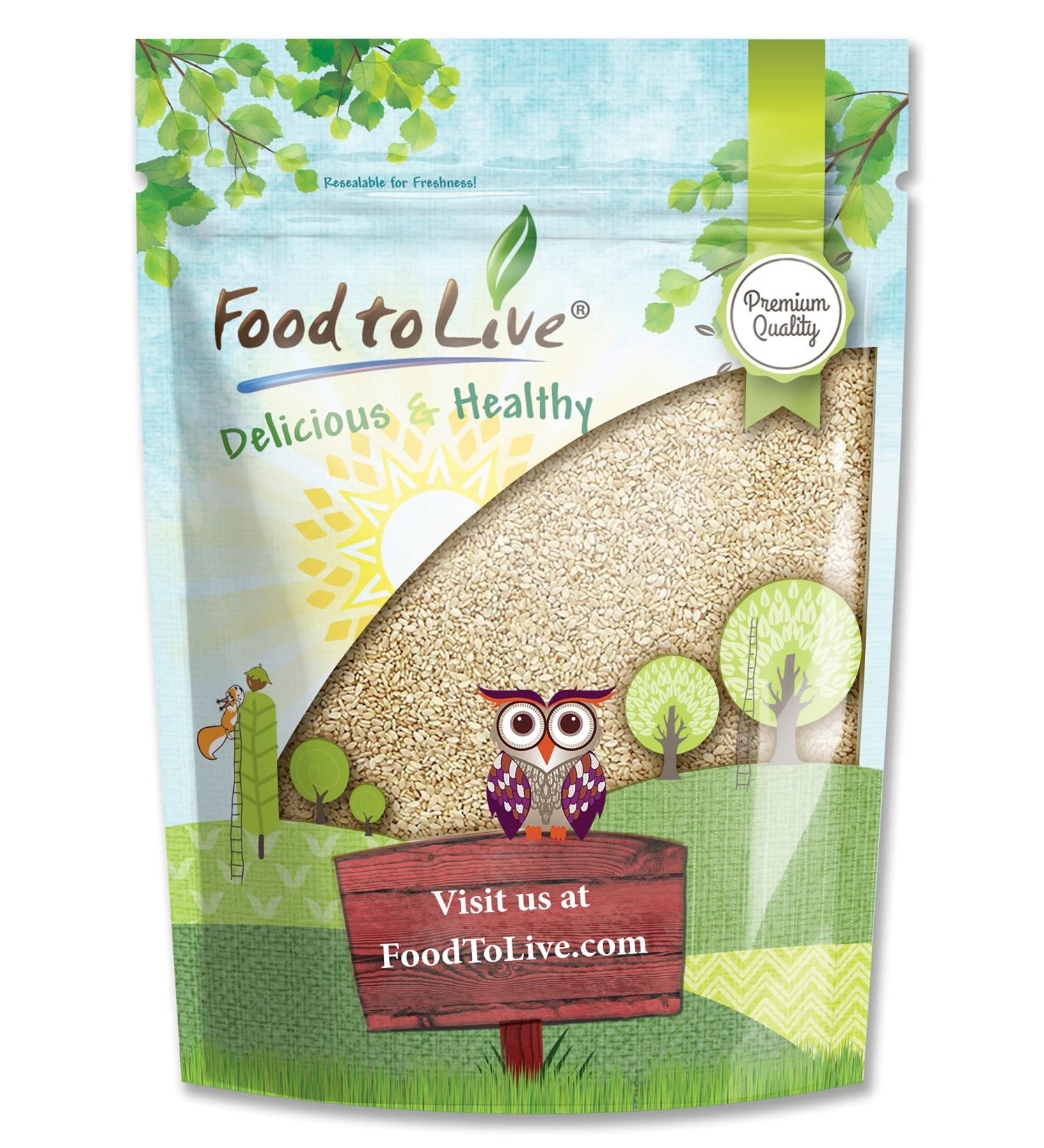 Hulled Sesame Seeds 4 lbs - Non-GMO Verified Raw White Sesame Seeds | Kosher Vegan | High Magnesium Iron Calcium | Ideal for Tahini Paste, Baked Goods, Stir-fry - Buy Online on SooperMarket.com
