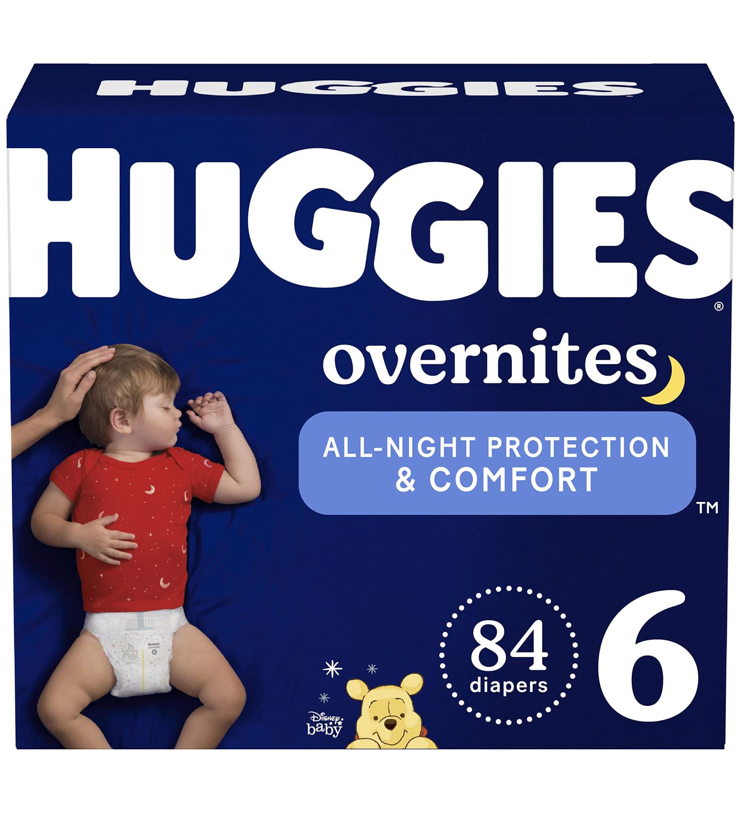 Huggies Overnites Nighttime Baby Diapers Size 6 (35+ lbs) - 84 Ct (Pack of 2) - Buy Online on SooperMarket.com