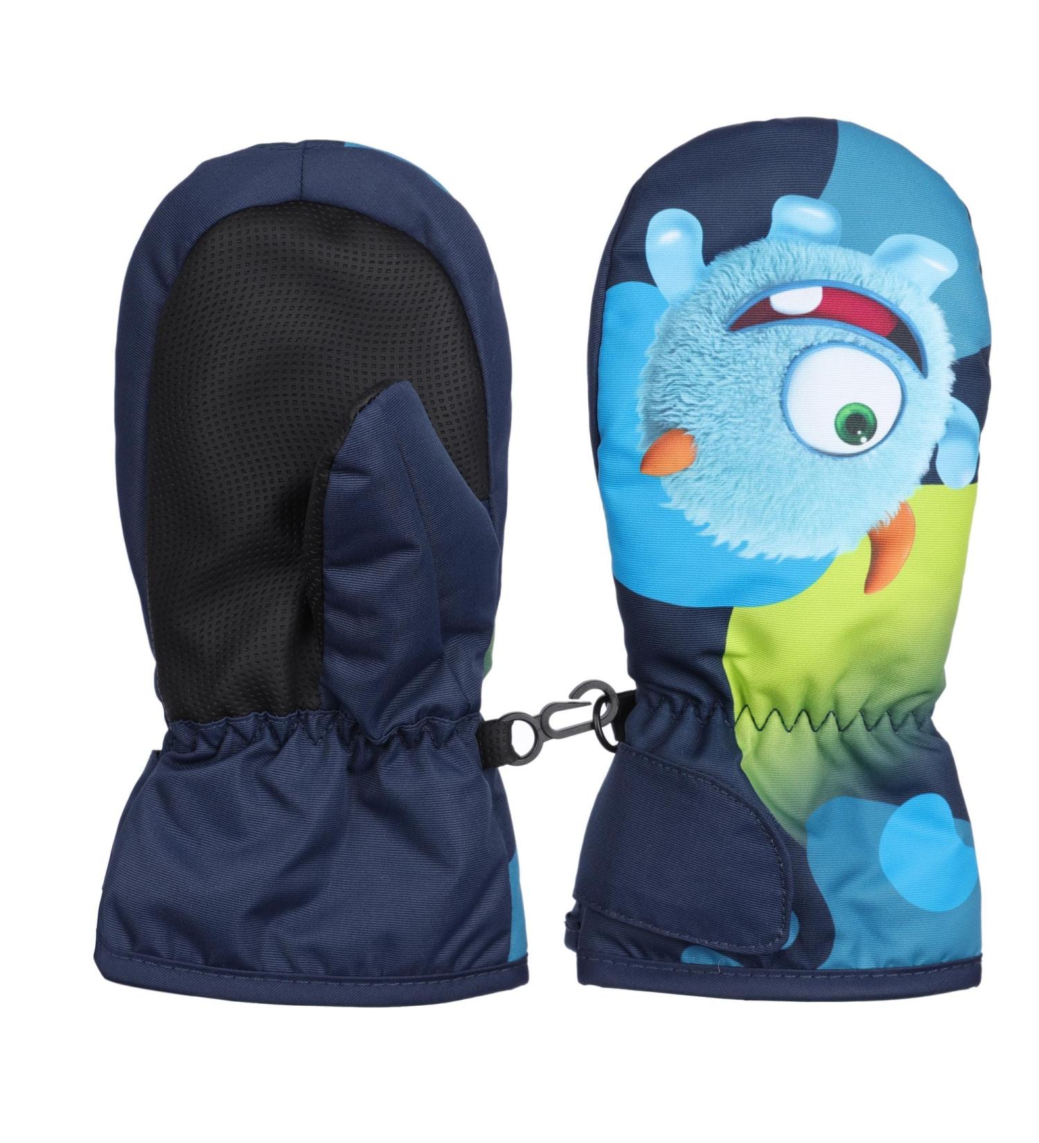 FAYHIJUN Waterproof Kids Mittens - Thermal Fleece Lined Winter Gloves for Age 4-6 Boys Girls - Navy Blue - Ideal for Skiing, Snowboarding, and Outdoor Activities - Buy Online on SooperMarket.com