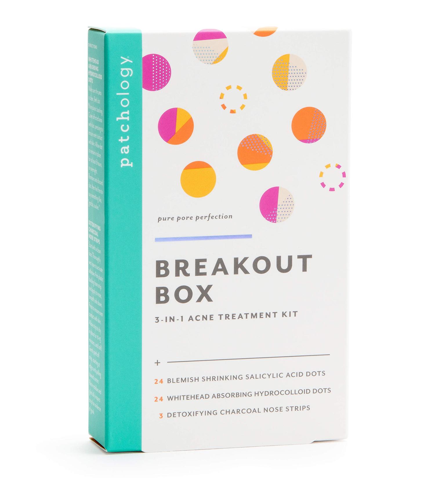 Patchology Breakout Box 3-in-1 Pimple & Acne Treatment Kit - 24 Salicylic Acid Dots, 24 Hydrocolloid Dots, 3 Nose Strips - Dark Spot Patches for Men and Women - Buy Online on SooperMarket.com