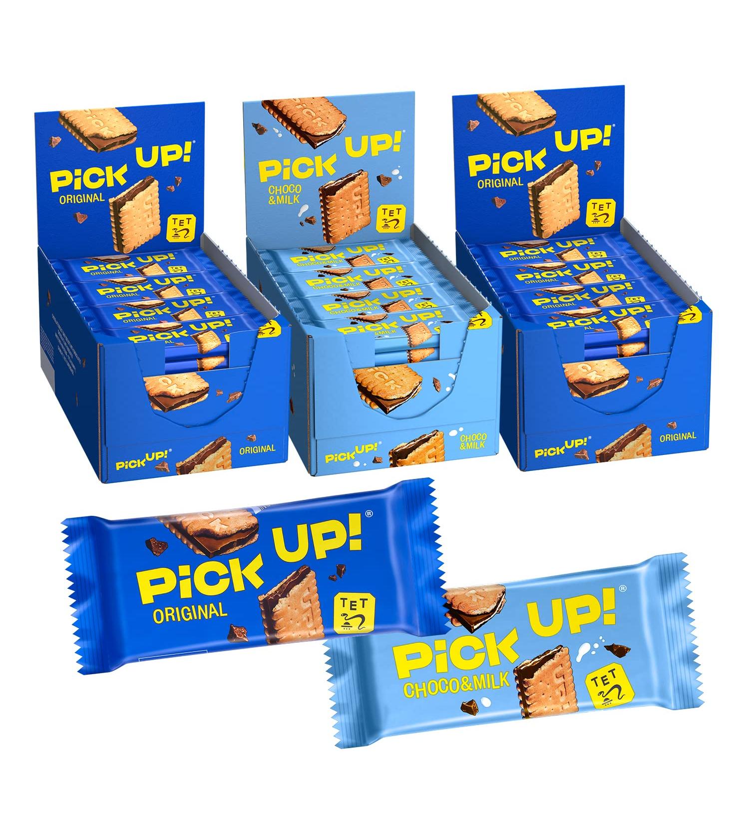 Shop Pick Up! Theken Display Bundle - Original & Choco & Milk Bars - Crisp Milk Chocolate Cookies - 3 Displays of 24 Pieces - International Shipping Available - Buy Online on SooperMarket.com