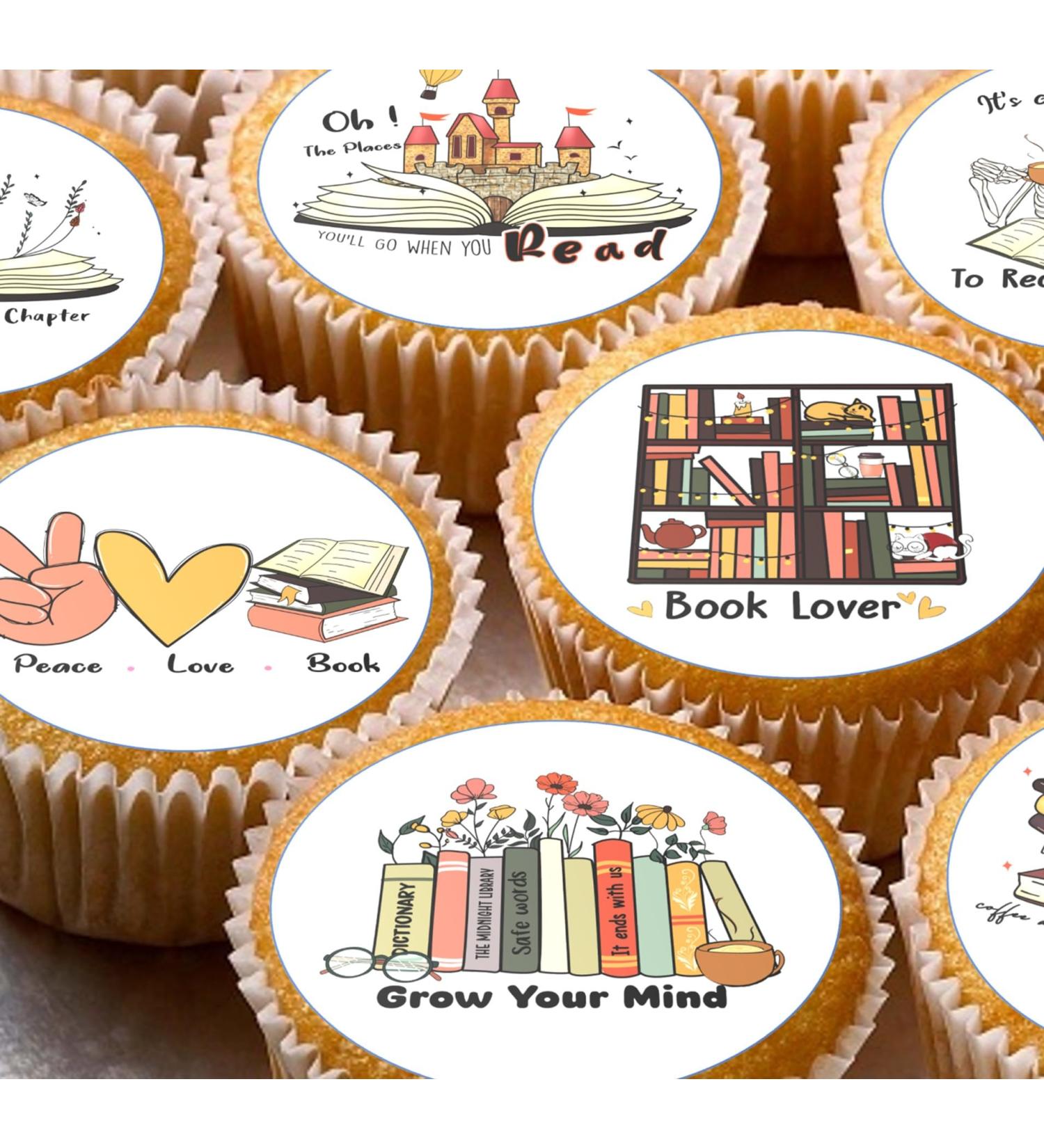 24 Reading Edible pre-cut cupcake toppers