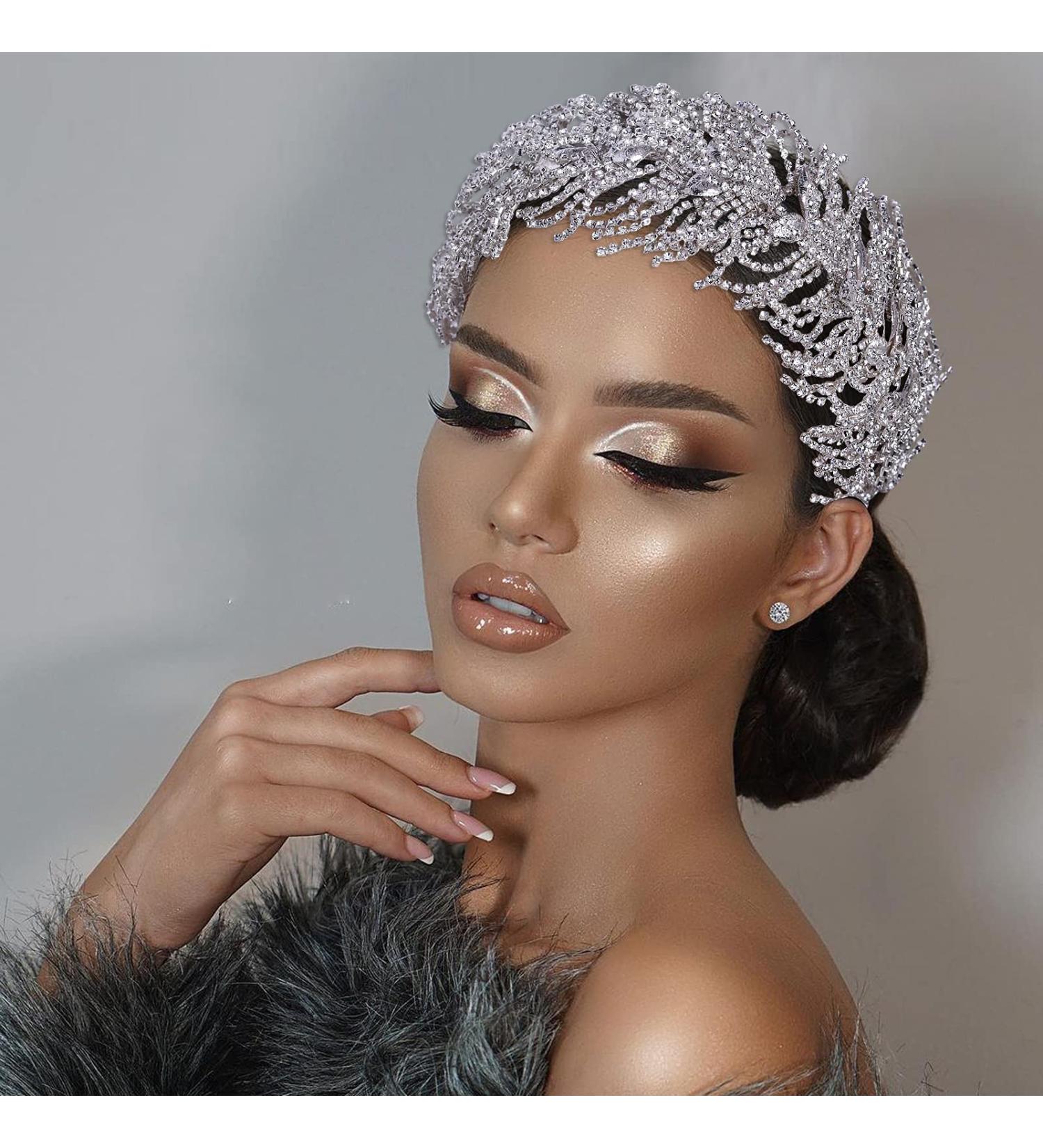 HAIPEI Rhinestone Wedding Headpiece for Bride & Bridesmaids - Silver Hair Accessories - Buy Online on SooperMarket.com