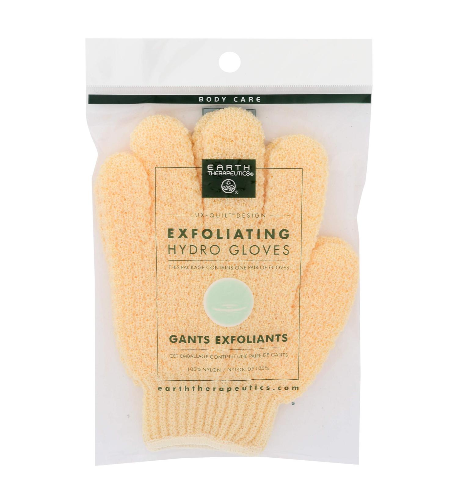 Earth Therapeutics Exfoliating Hydro Gloves - Natural | Gentle Exfoliation for Silky Smooth Skin - Buy Online on SooperMarket.com