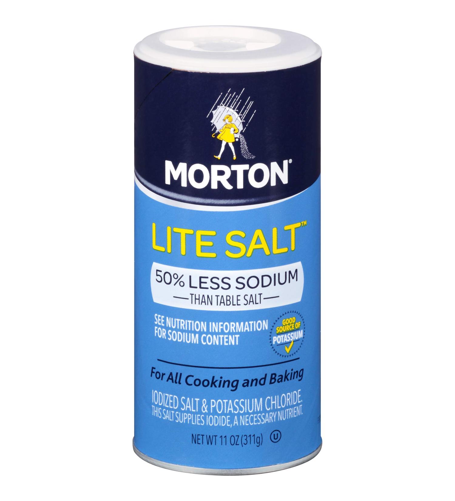 Morton Salt Lite Salt 11oz (Pack of 12) - Low Sodium Alternative for Healthier Cooking - Buy Online on SooperMarket.com