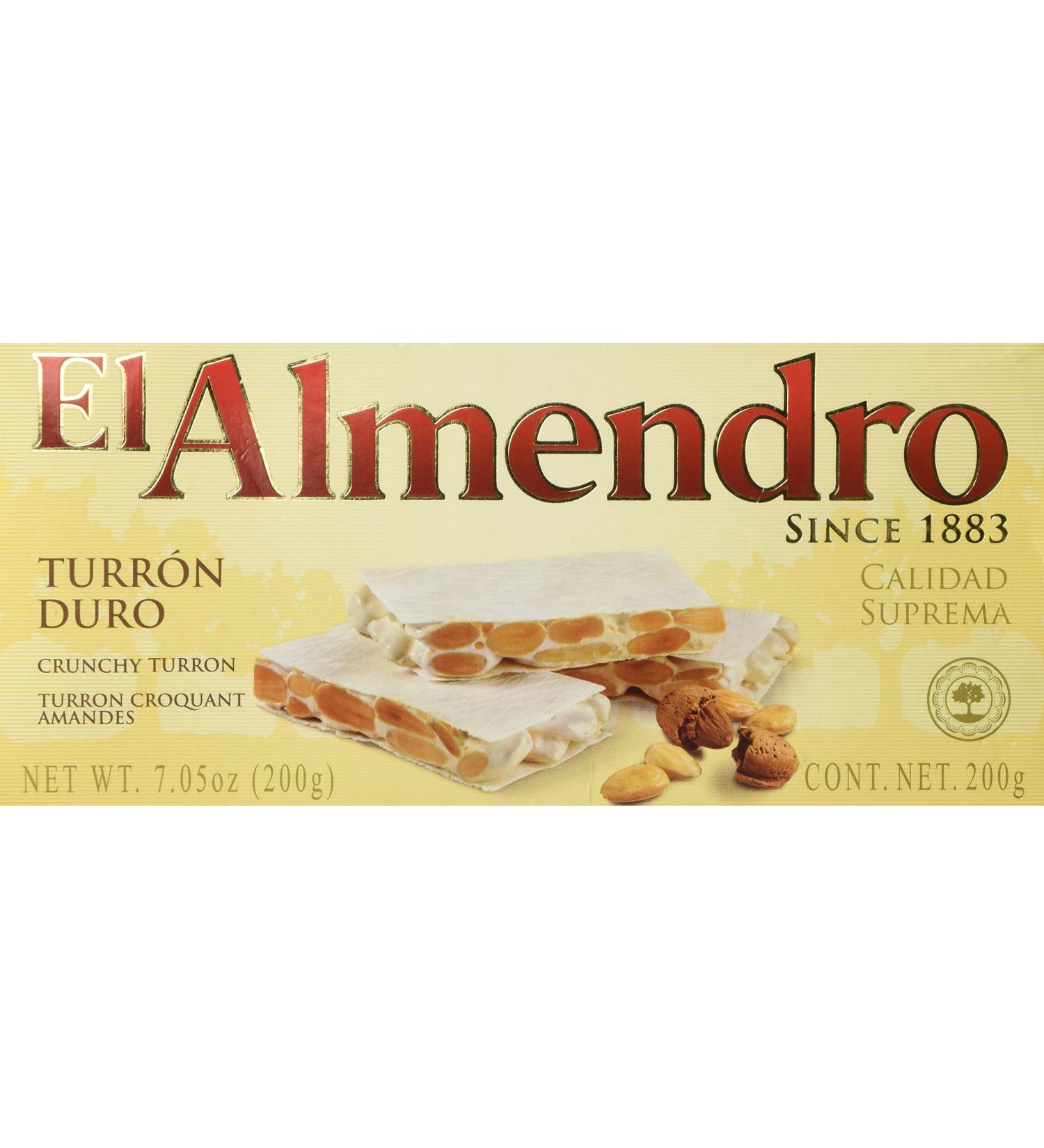 El Almendro Crunchy Almond Turron (Turron Duro) 7.05 Oz - Authentic Spanish Recipe - Buy Online on SooperMarket.com