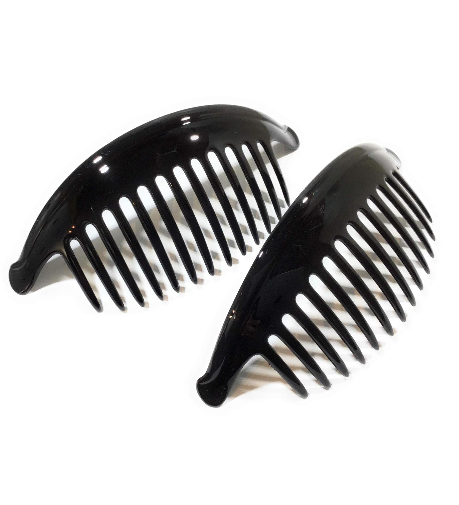 niavida 2 x plug-in comb puristic black 17 cm - made in France - plug-in comb LARGE