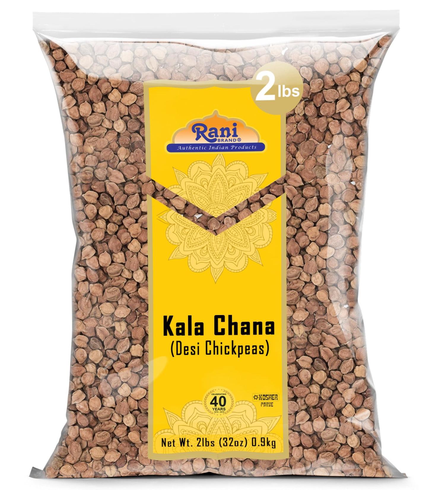 Rani Kala Chana 32oz (2lbs) - All Natural, Gluten Friendly, Non-GMO, Vegan, Kosher | Indian Origin 908g Pack - Buy Online on SooperMarket.com