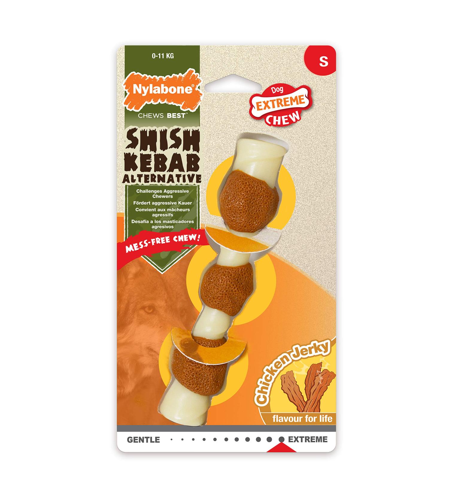 Nylabone Extreme Tough Dog Chew Toy - Shish Kebab Chicken Jerky Flavour - Small (Up to 11 Kg) - Buy Online on SooperMarket.com