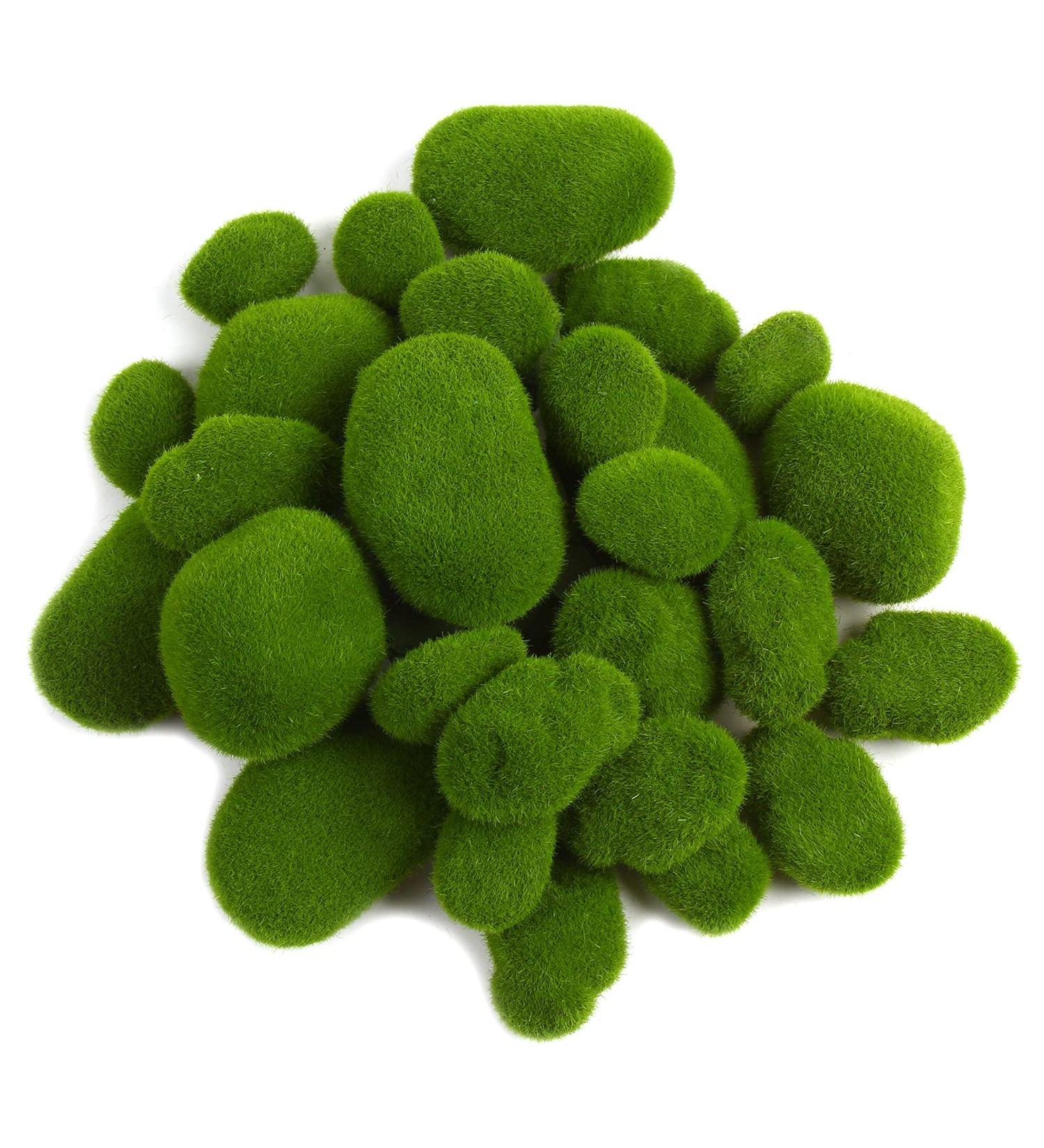 CCINEE 34pcs Artificial Moss Rocks - Perfect for Floral Arrangements, Fairy Gardens, and Crafting - Buy Online on SooperMarket.com