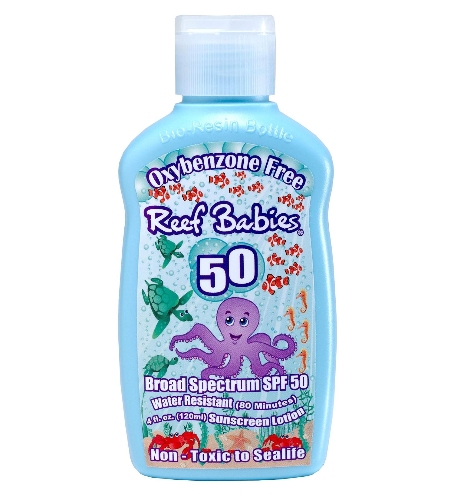 Reef Babies Sunscreen Lotion Water Resistant Oxybenzone Free SPF 50 (4oz)