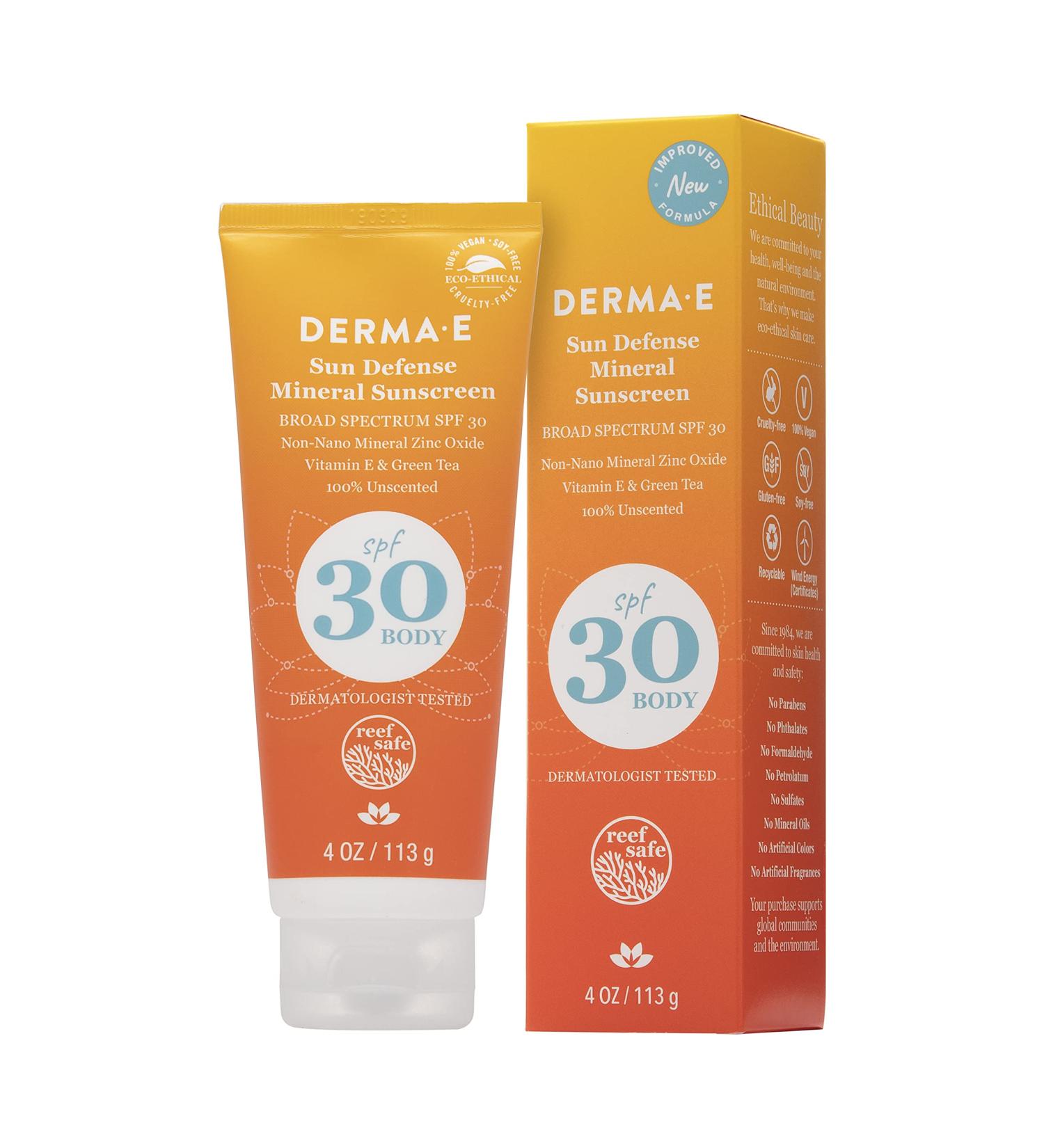 Derma E Sun Defense Mineral Sunscreen SPF 30 - 4 oz | Broad Spectrum Protection - Buy Online on SooperMarket.com