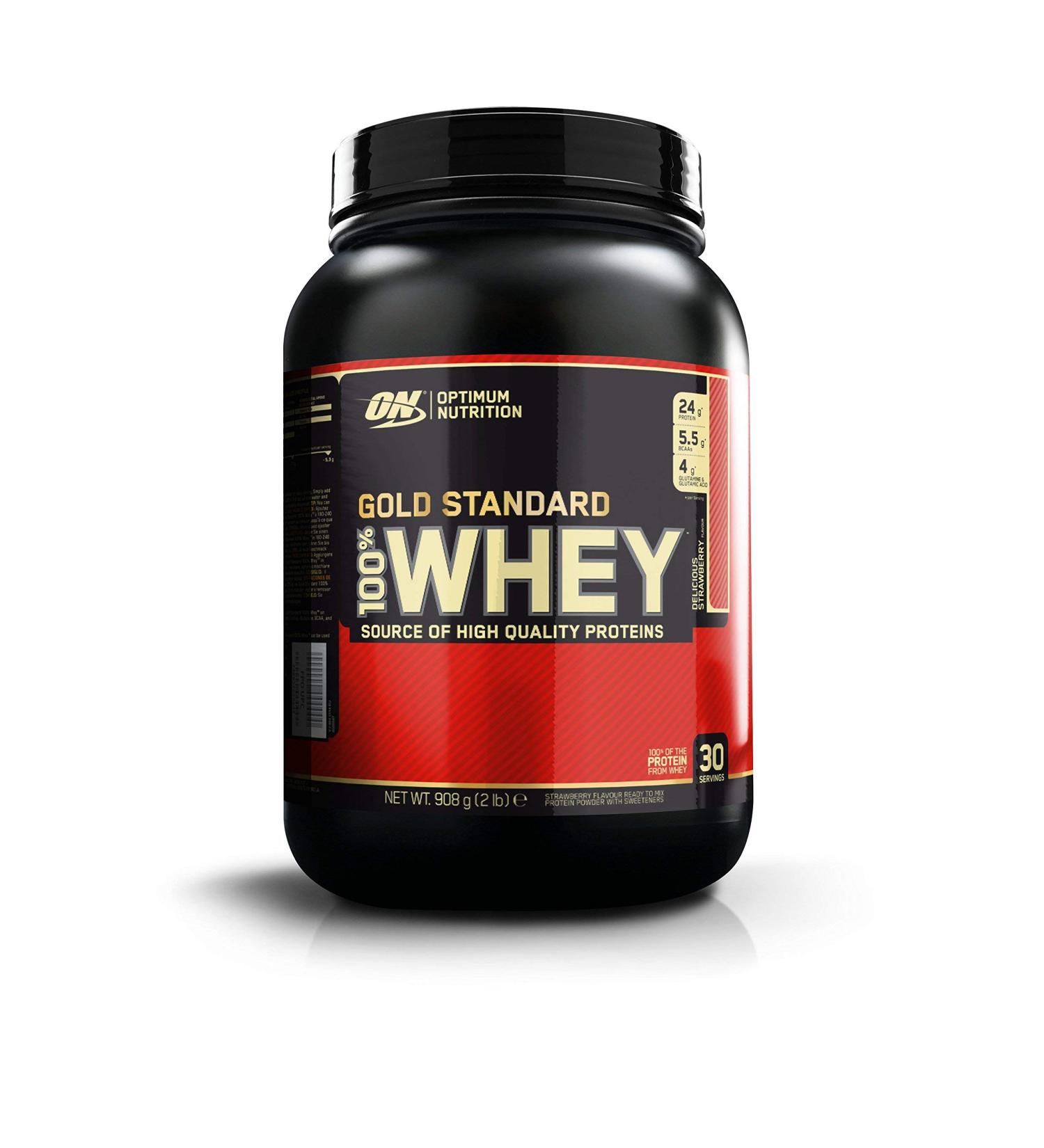 Optimum Nutrition Gold Standard 100 PercentWhey Delicious Strawberry 2 Pound - Buy Online on SooperMarket.com