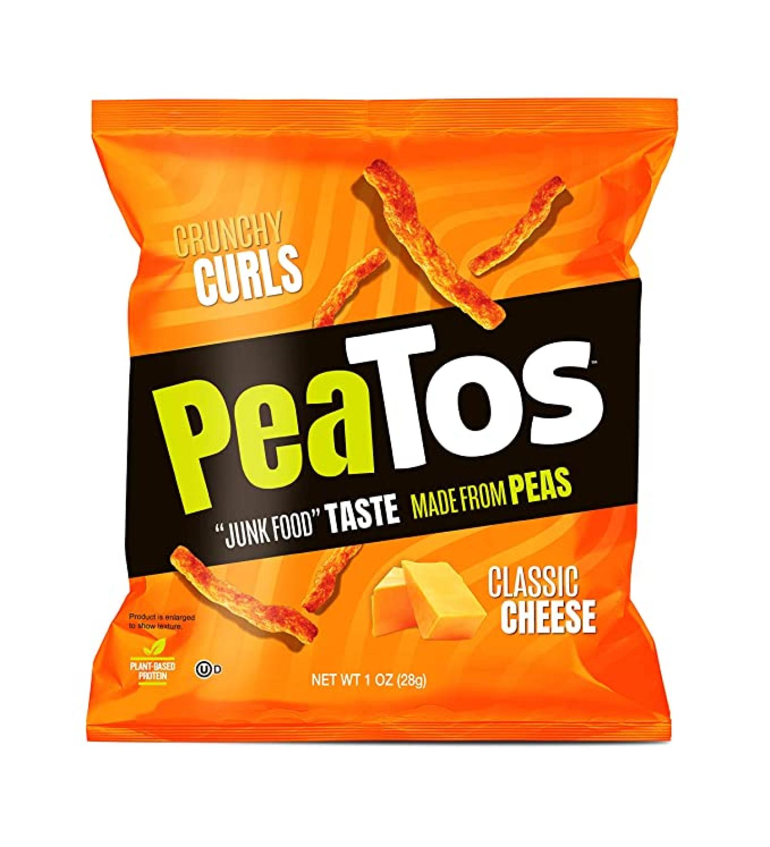 PeaTos Crunchy Curls Classic Cheese - Protein-Packed Snack (15 Bags) | Non-GMO  Gluten-Free  4g Protein  3g Fiber - Buy Online on SooperMarket.com
